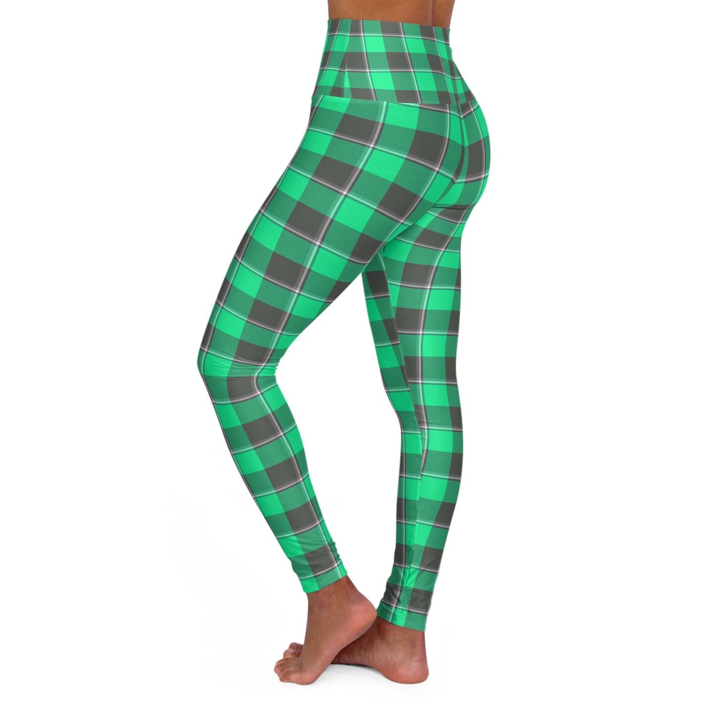 High Waisted Plaid Yoga Leggings, Comfortable Activewear for Fitness, Workout, Yoga, Pilates, Athleisure - Celtic Scents