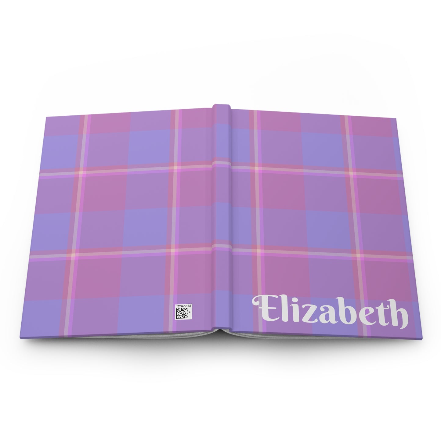 Personalized Plaid Hardcover Journal, Stylish Notebook, Gift for Writers, School Supplies, Planner, Purple Design - Celtic Scents