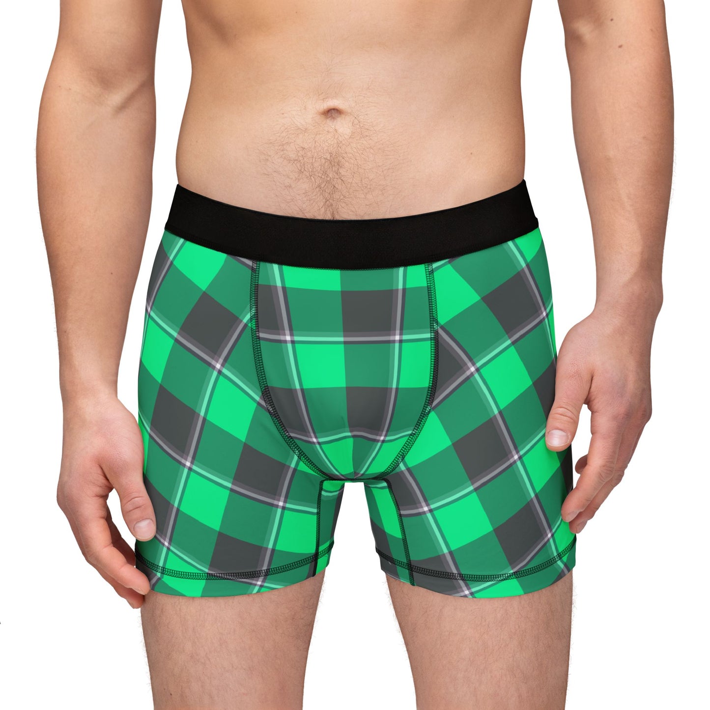 Men's Boxers, Comfortable Green Plaid Underwear, Gifts for Him, Father's Day, Eco-Friendly, Everyday Casual Wear - Celtic Scents