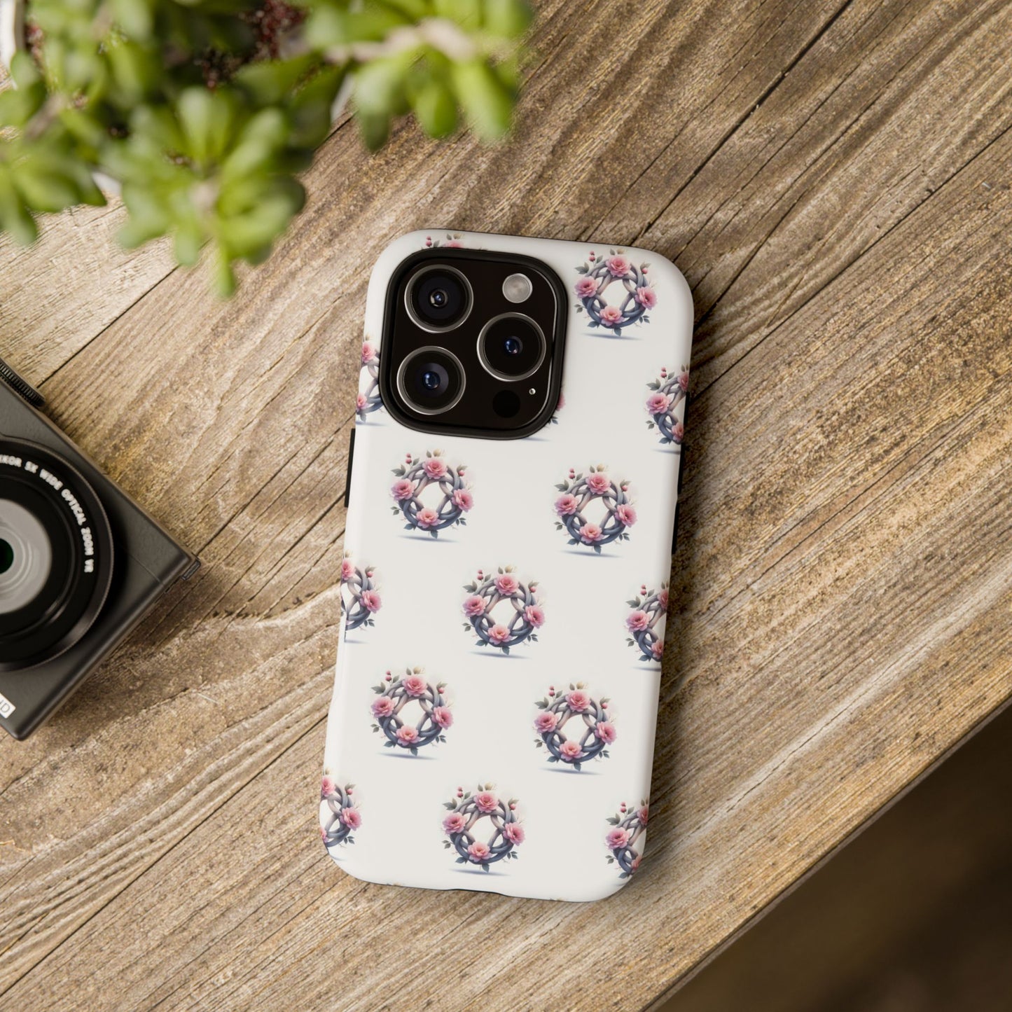 Floral Phone Case, Tough Cases for Women, Cute Celtic Knot Floral Design iPhone Cover, Gift for Her, Stylish Tech Accessories