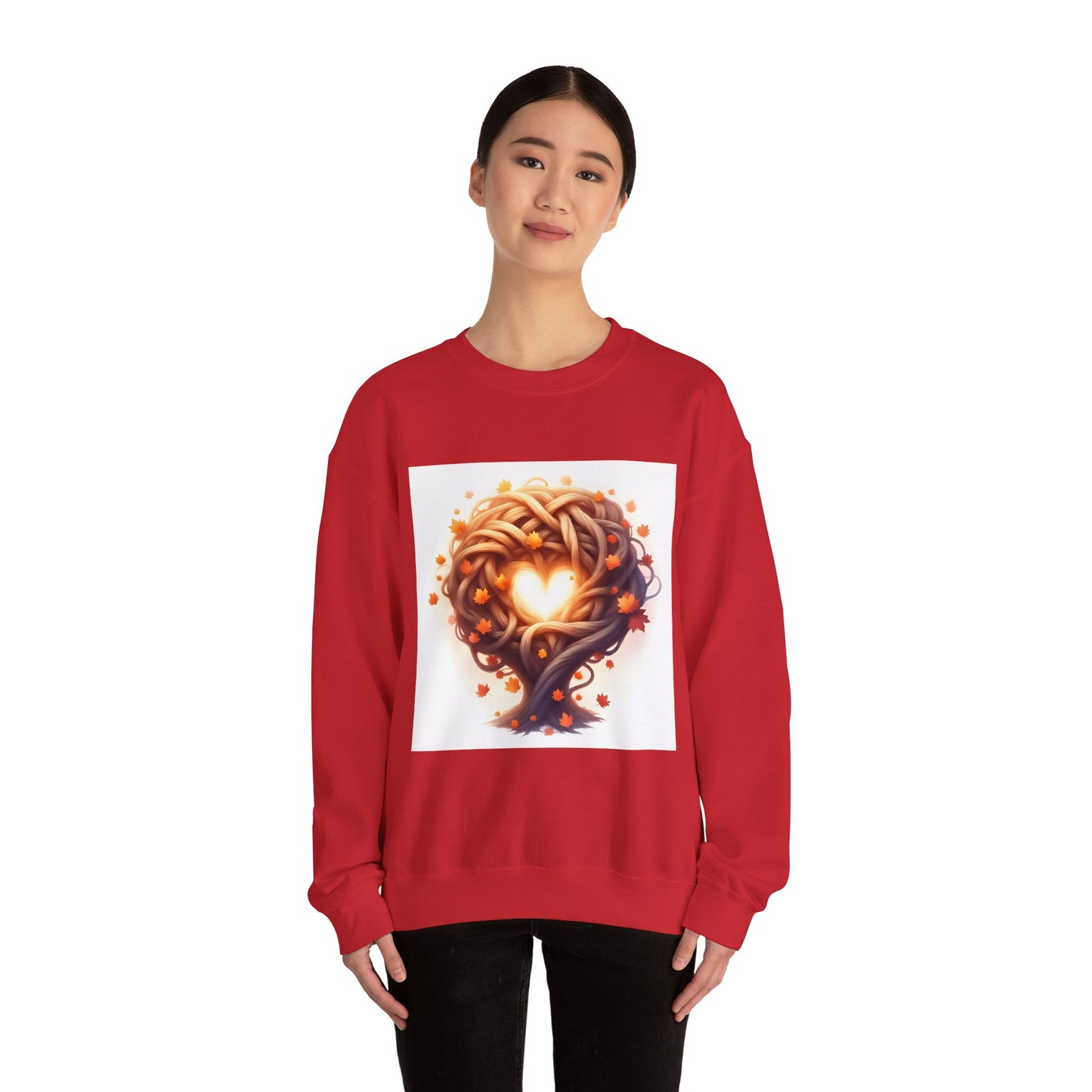 Heart Tree Crewneck Sweatshirt, Cozy Love Sweatshirt, Unisex Gift for Loved Ones, Fall Fashion, Nature-Inspired Apparel - Celtic Scents