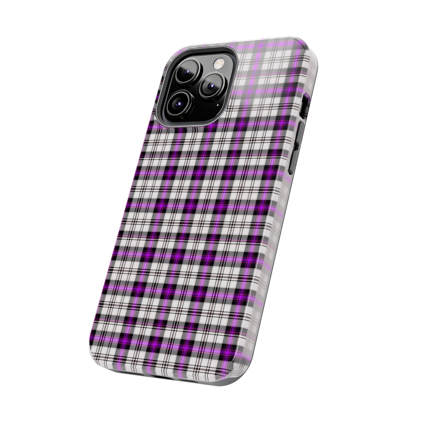 Stylish Tough Phone Case, Purple Plaid Protective Cover, Cute Gift for Teens, Cell Phone Accessory, Trendy Tech - Celtic Scents