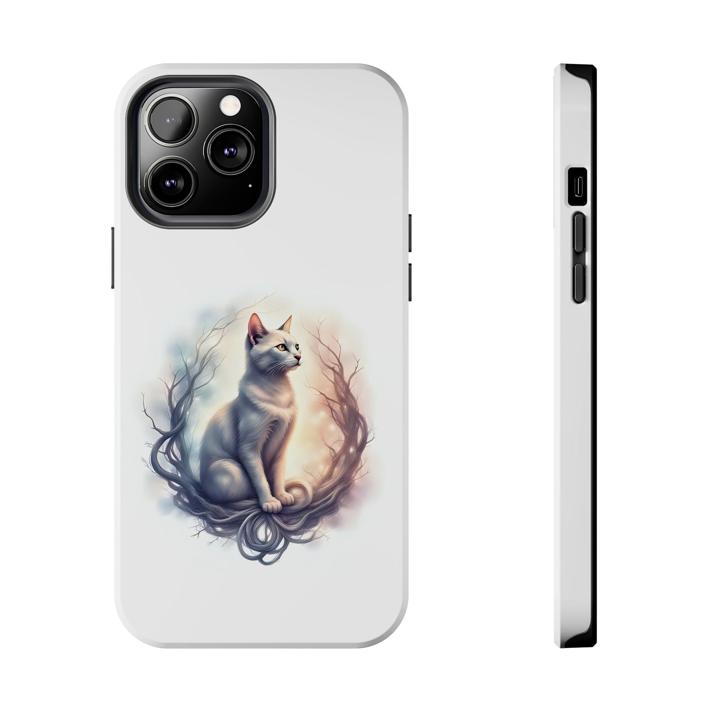 Artistic Cat Phone Case, Tough Phone Cases, Pet Lover Gift, Cat Lover Accessory, Unique Phone Cover, Protector Case - Celtic Scents