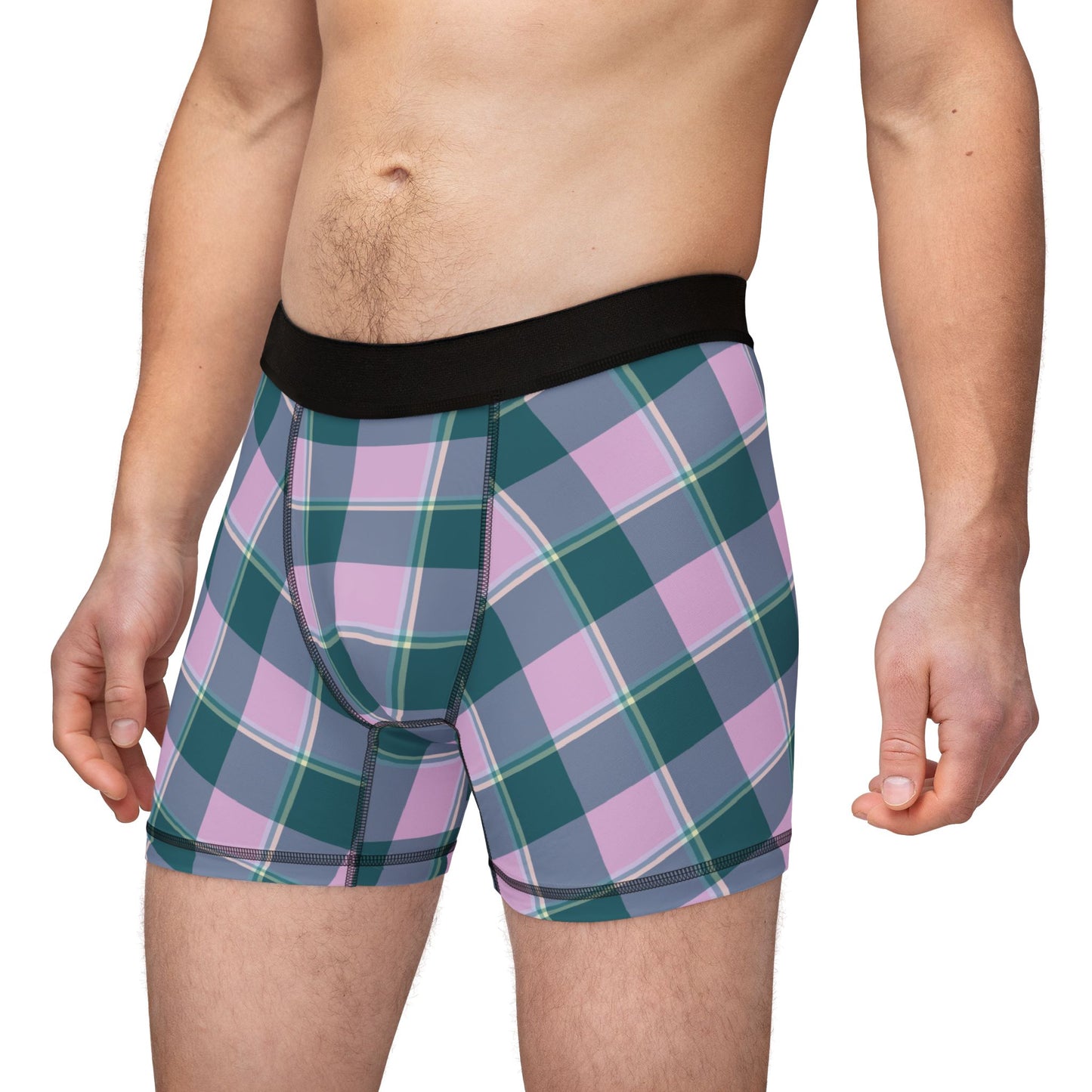 Ming and Melanie Plaid Men's Boxers, Stylish, Unique Underwear for Everyday Wear