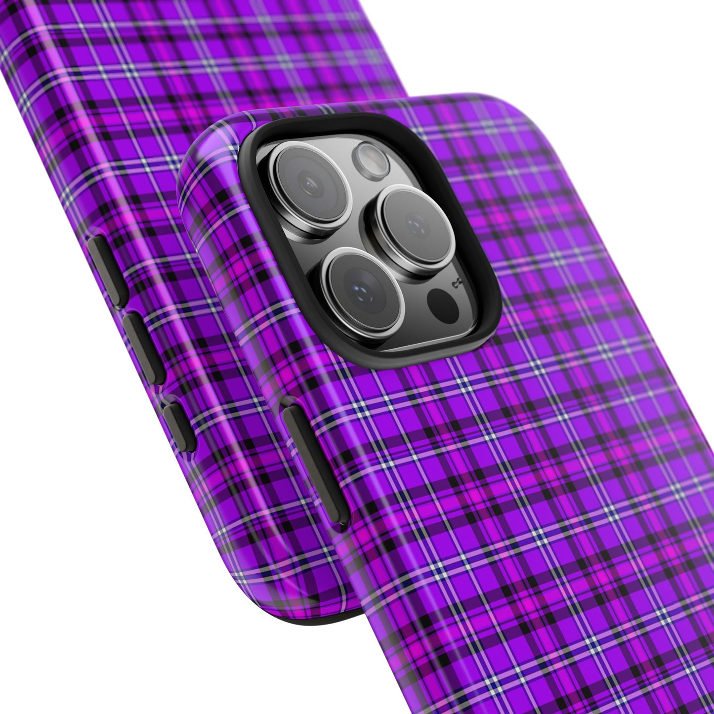 Purple Plaid Stylish Tough Phone Cases, Durable Phone Cover, Protective Case, Trendy Design, Gifts for Her