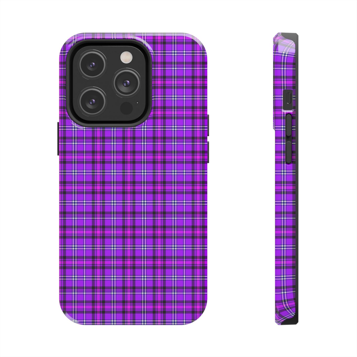 Purple Plaid Stylish Tough Phone Cases, Durable Phone Cover, Protective Case, Trendy Design, Gifts for Her - Celtic Scents