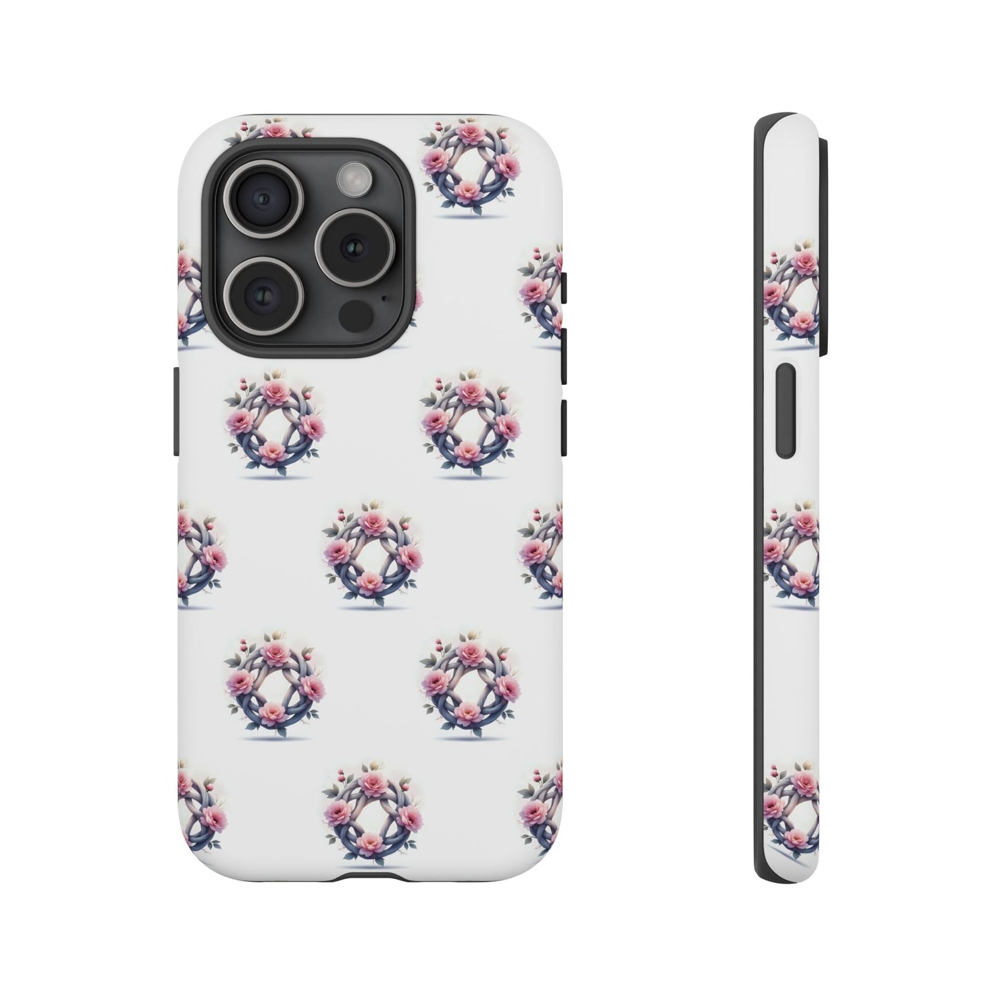 Floral Phone Case, Tough Cases for Women, Cute Celtic Knot Floral Design iPhone Cover, Gift for Her, Stylish Tech Accessories