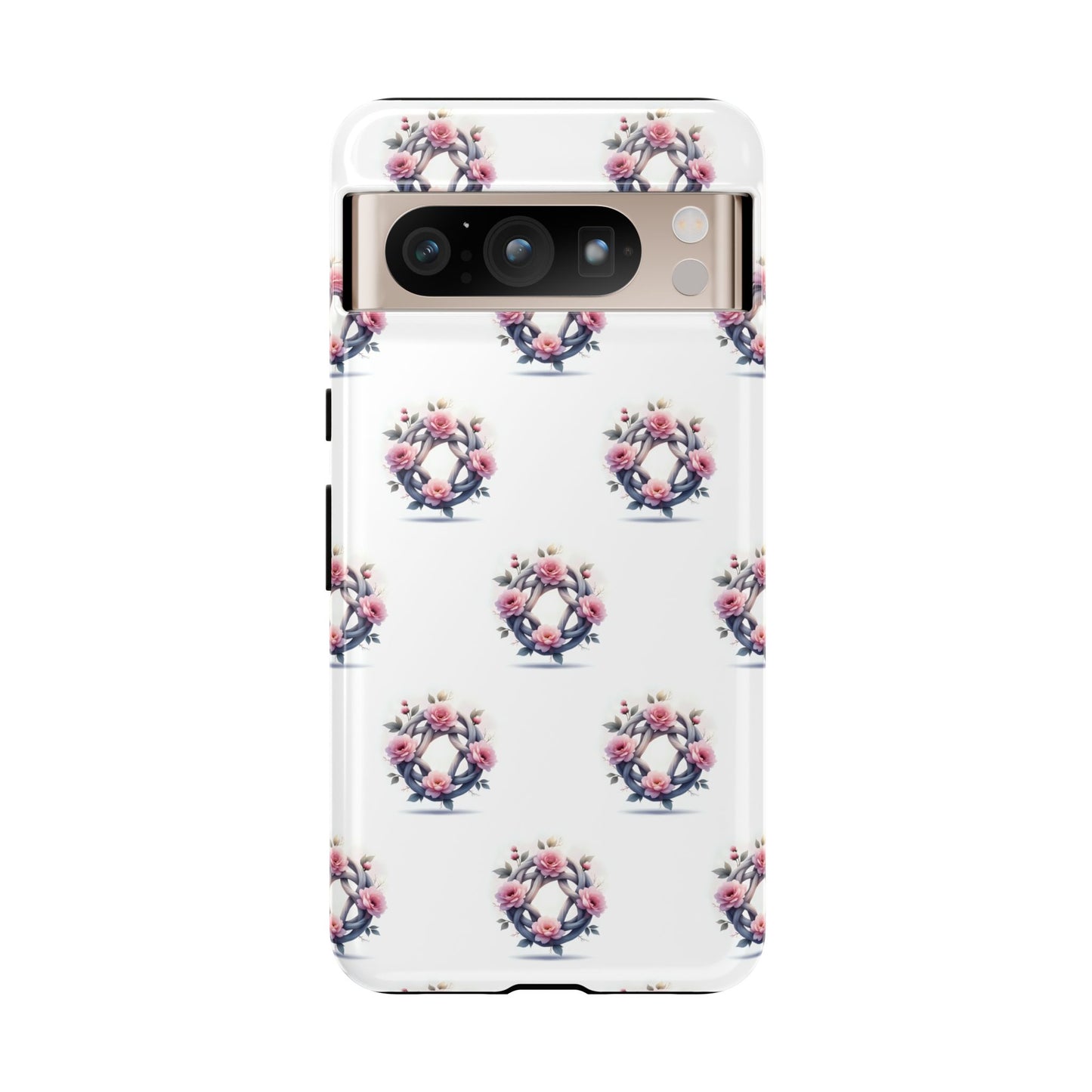 Floral Phone Case, Tough Cases for Women, Cute Celtic Knot Floral Design iPhone Cover, Gift for Her, Stylish Tech Accessories