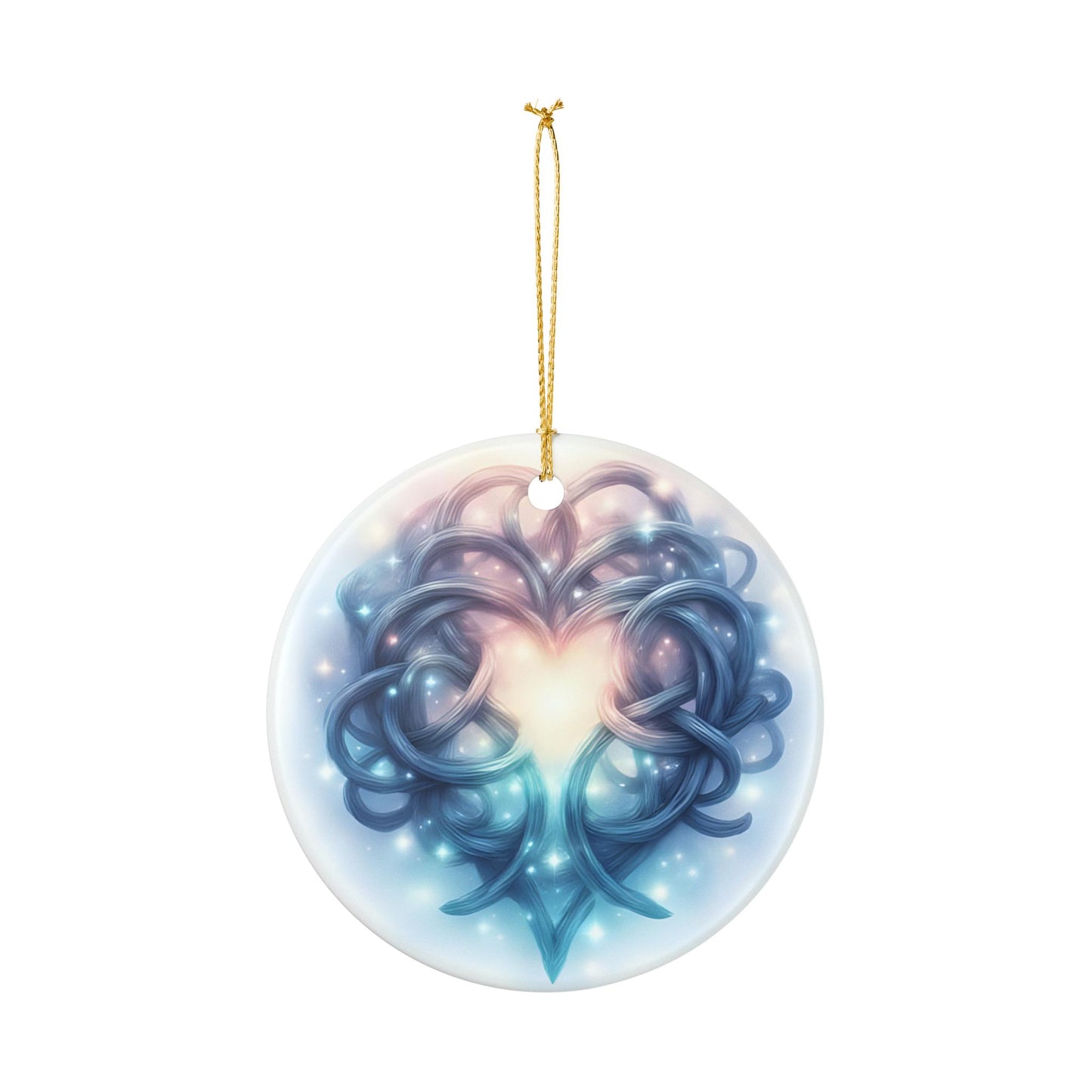Heart-Shaped Ceramic Ornament, Unique Tree Decoration, Gift for Couples, Holiday Decor, Home Accessories, Boho Style - Celtic Scents