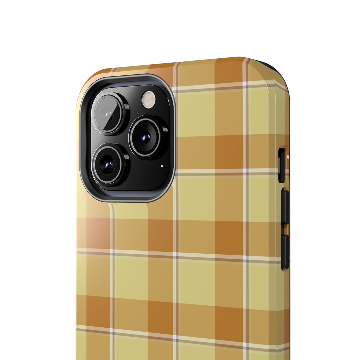 Stylish Autumn Plaid Tough Phone Cases, Trendy Phone Accessories, Durable Phone Protection, Yellow and Brown Plaid, Perfect Gift - Celtic Scents