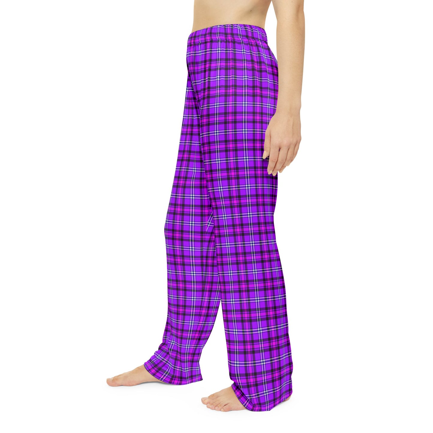 Cozy Women's Pajama Pants with Purple Plaid Design, Comfortable Sleepwear, Ideal for Lounging, Gift for Her, Home Wear - Celtic Scents