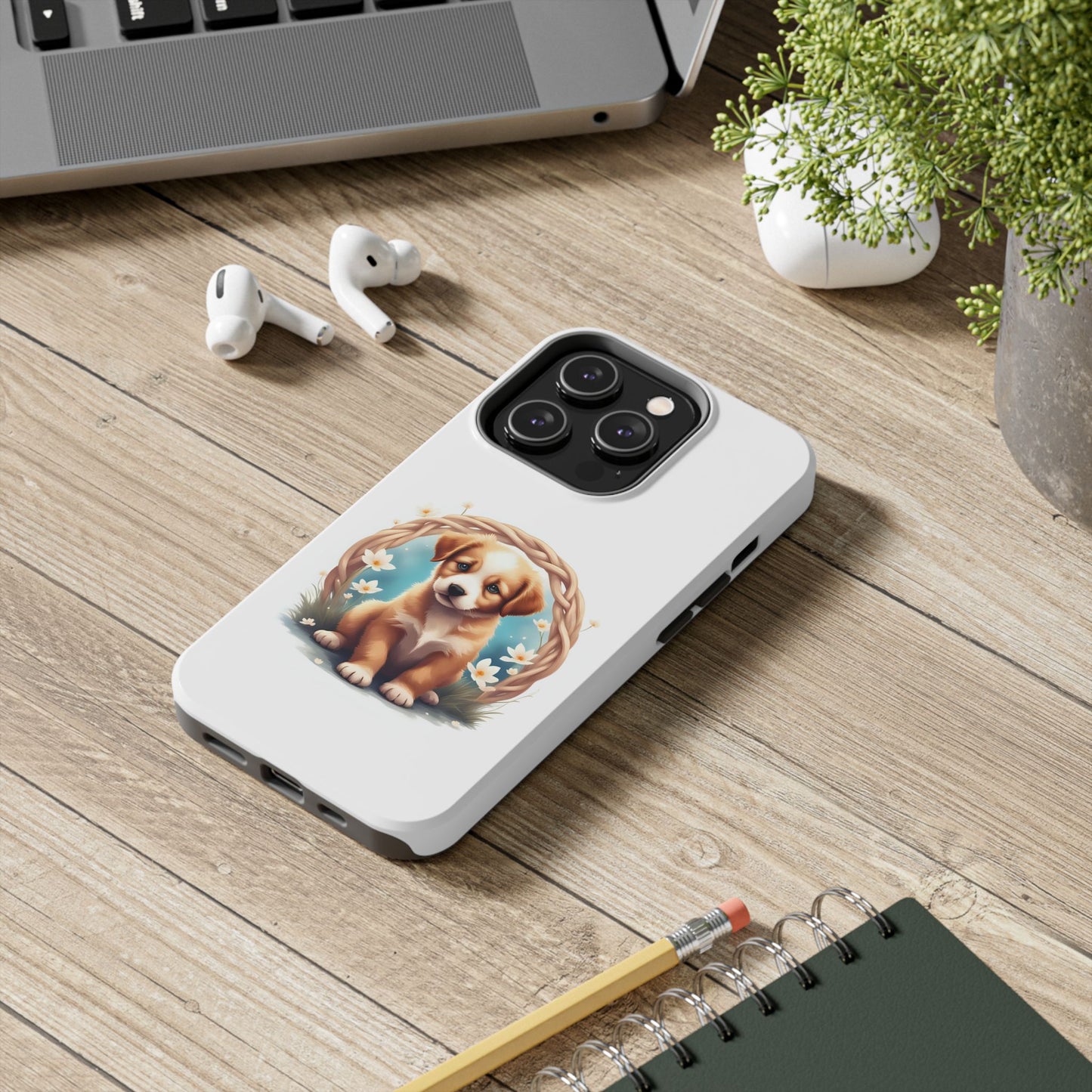 Cute Puppy Phone Case, Tough Case for Dog Lovers, Pet Gift, Protector Case for iPhone, Custom Phone Cover - Celtic Scents