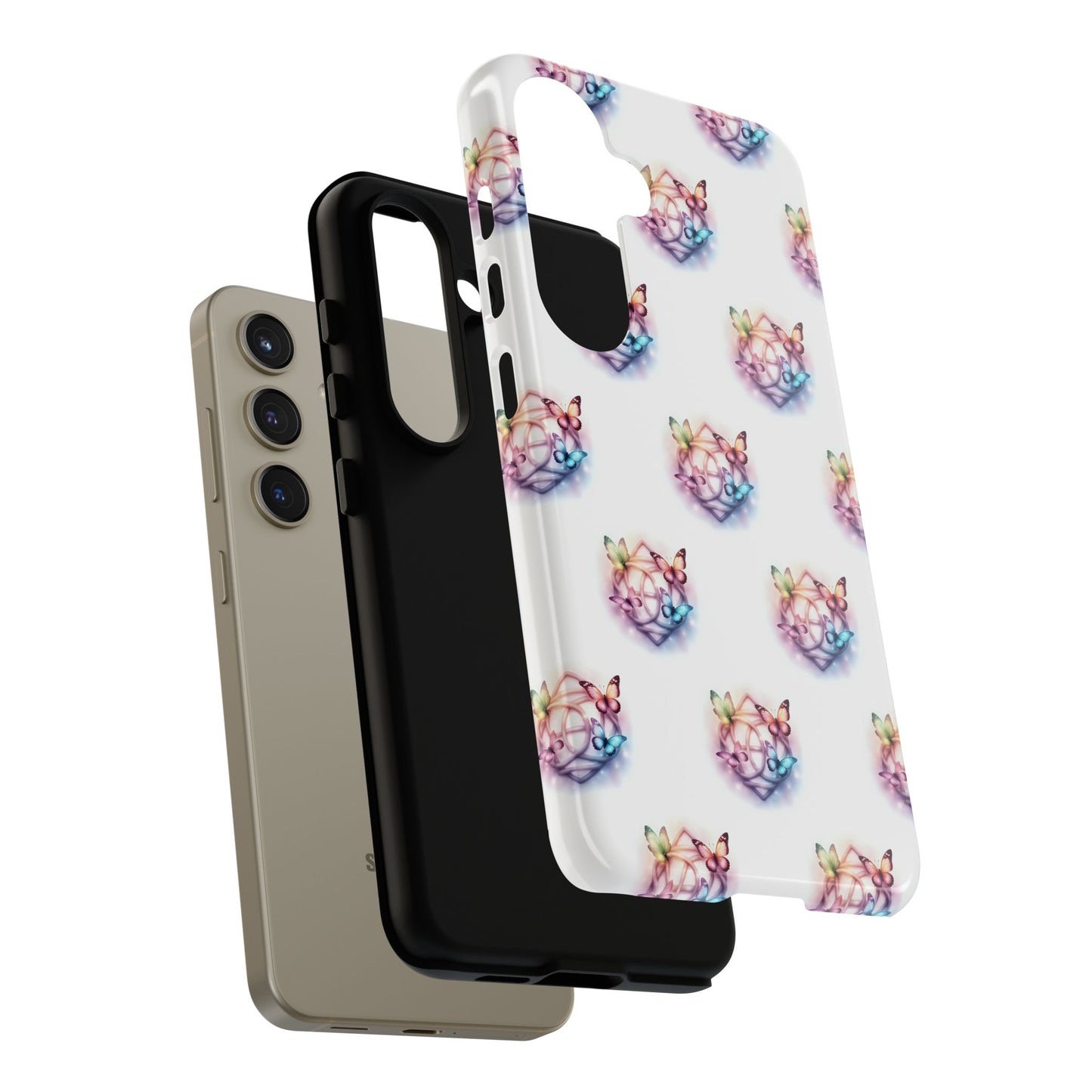 Colorful Butterflies Phone Case, Tough Cases, Cute Butterfly Lover Gift, Trendy Phone Cover, Nature Print Case