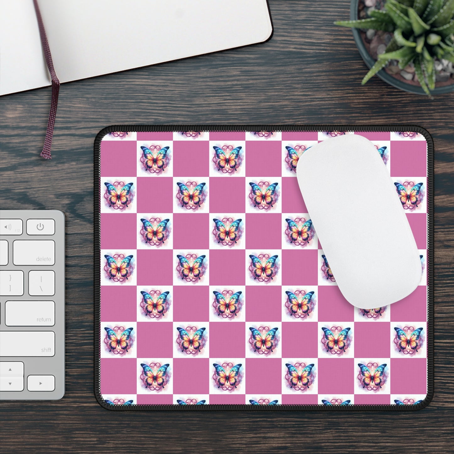 Colorful Butterfly Gaming Mouse Pad, Gamer Desk Accessories, Cute Butterfly Gifts, Unique Office Decor, Pink Butterfly Art Mousepad - Celtic Scents