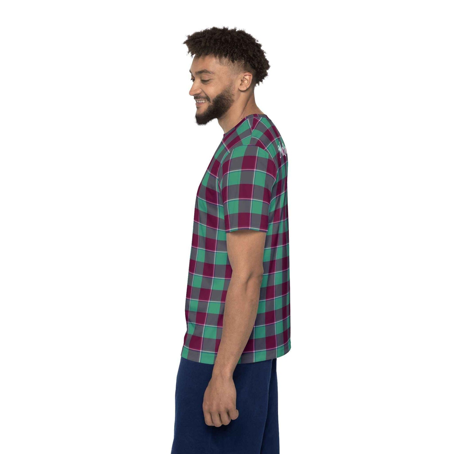 Plaid Sports Jersey for Men, Personalized Athletic Tee, Casual Sportswear