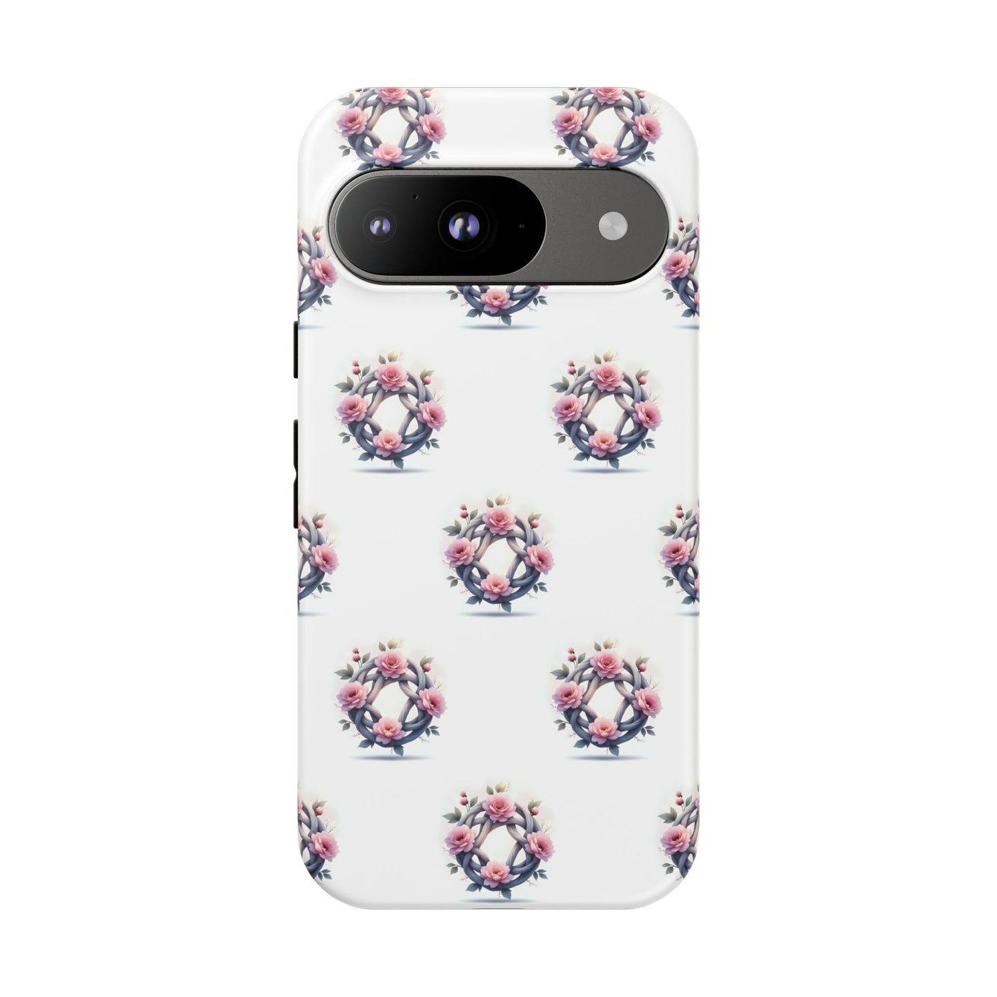 Floral Phone Case, Tough Cases for Women, Cute Celtic Knot Floral Design iPhone Cover, Gift for Her, Stylish Tech Accessories