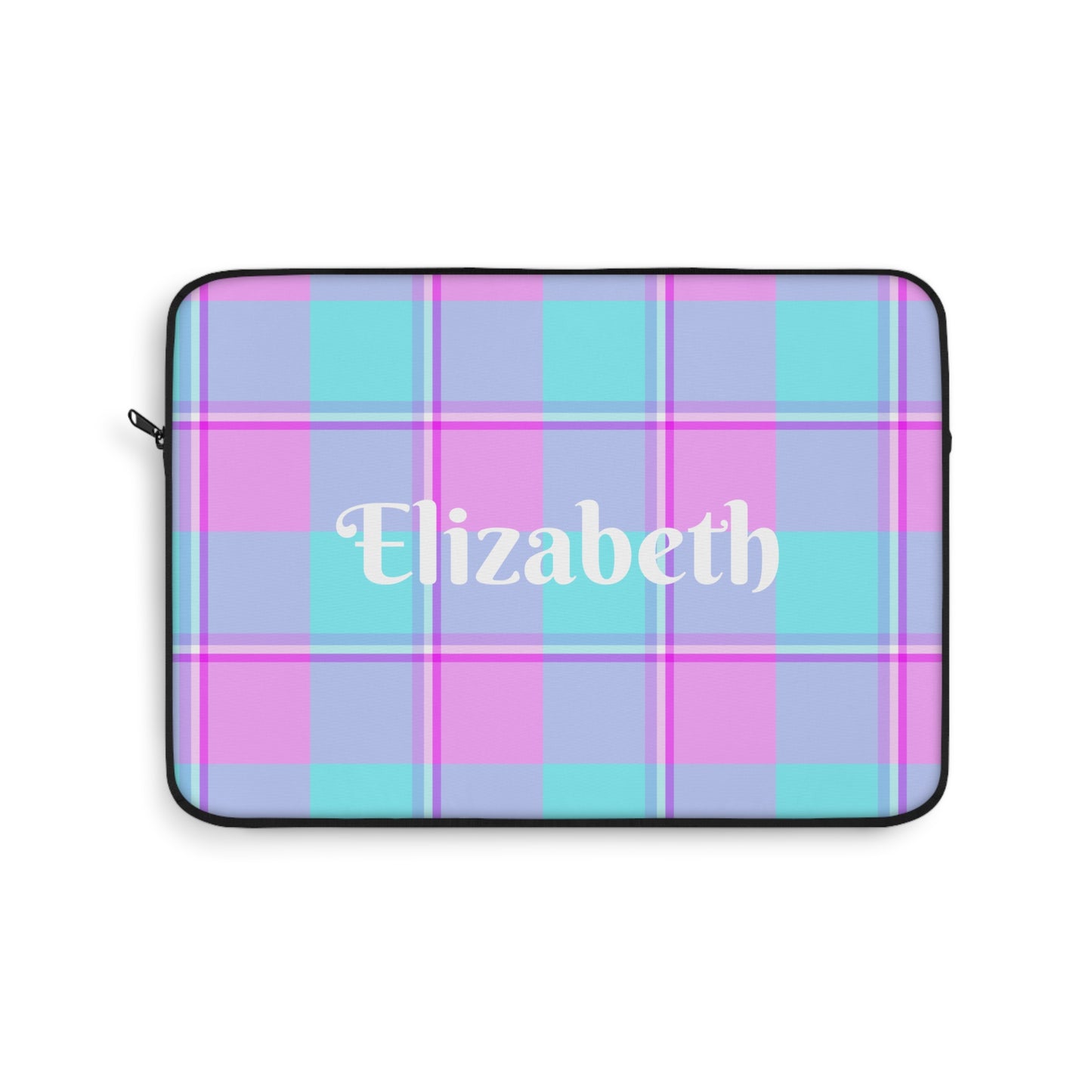 Personalized Laptop Sleeve in Pastel Plaid, Cute Tech Accessory, Custom Gift - Celtic Scents