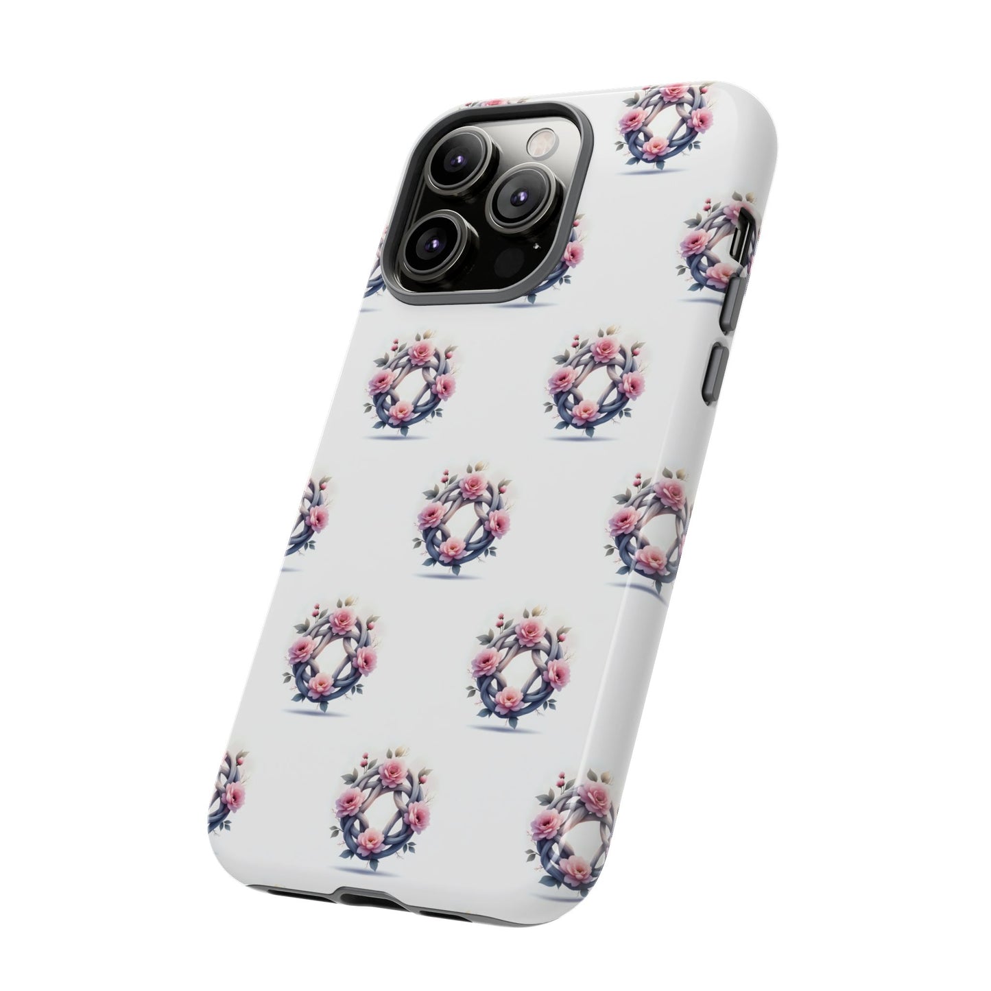 Floral Phone Case, Tough Cases for Women, Cute Celtic Knot Floral Design iPhone Cover, Gift for Her, Stylish Tech Accessories