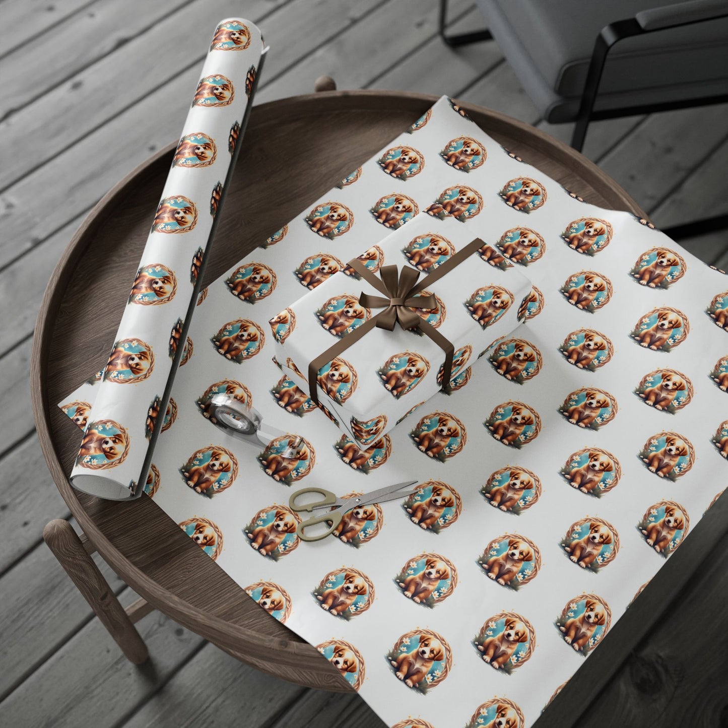Puppy Design Wrapping Paper, Gift Wrap, Dog Lover Gift, Birthday Wrap, Holiday Packaging - Celtic Scents