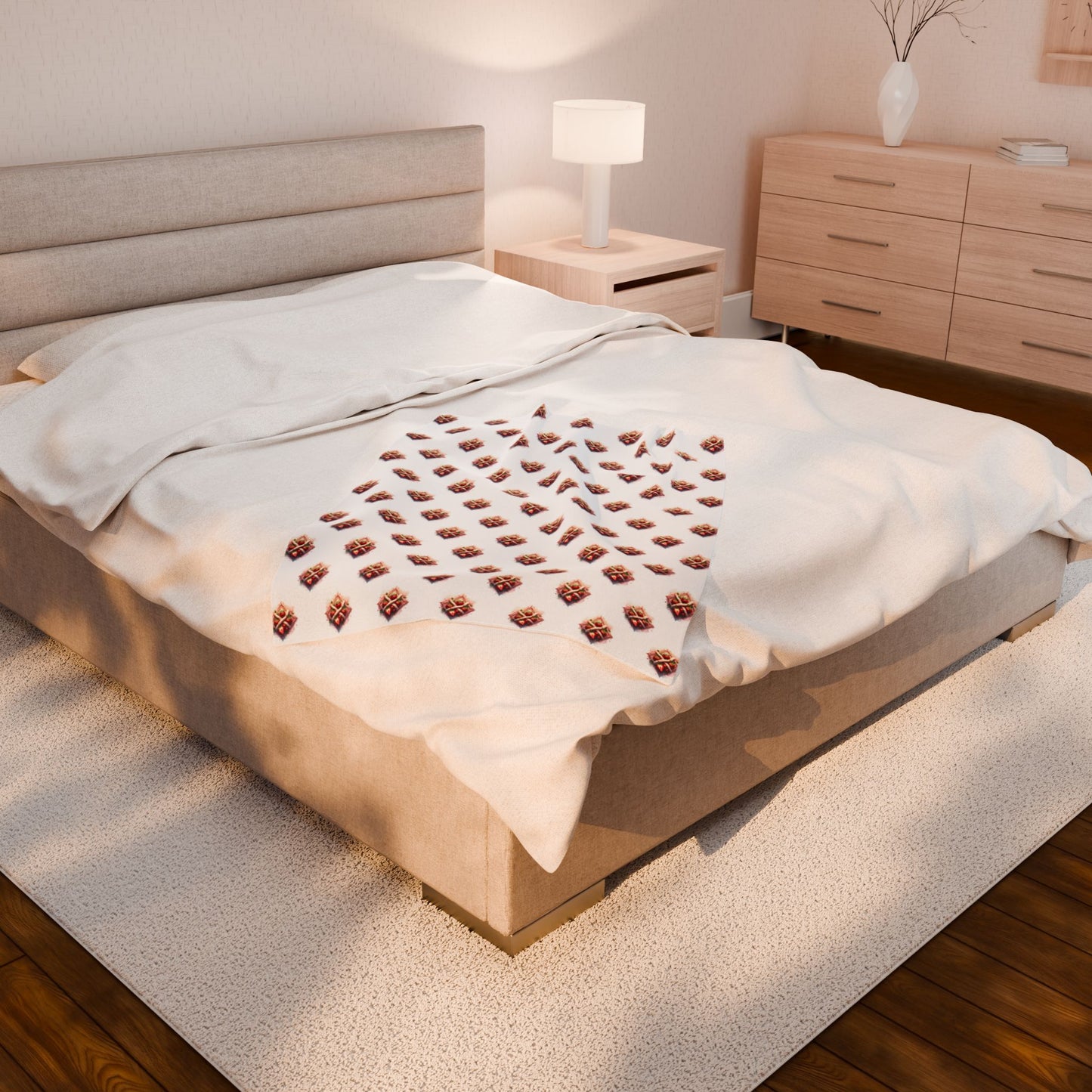 Cozy Velveteen Plush Blanket for Warmth, Home Decor, Gifting, Living Room Accessory, Snuggling, Strawberry Design - Celtic Scents