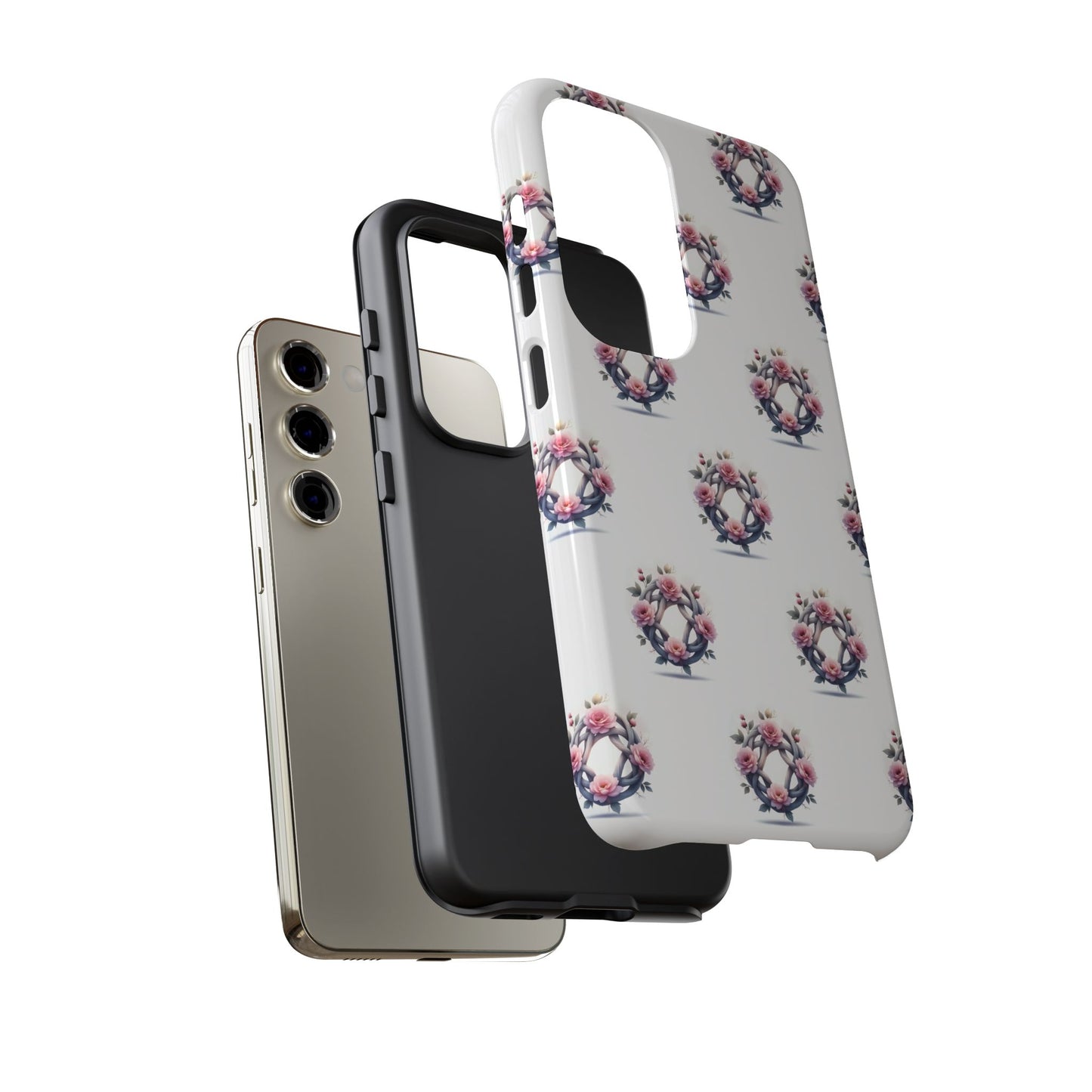 Floral Phone Case, Tough Cases for Women, Cute Celtic Knot Floral Design iPhone Cover, Gift for Her, Stylish Tech Accessories