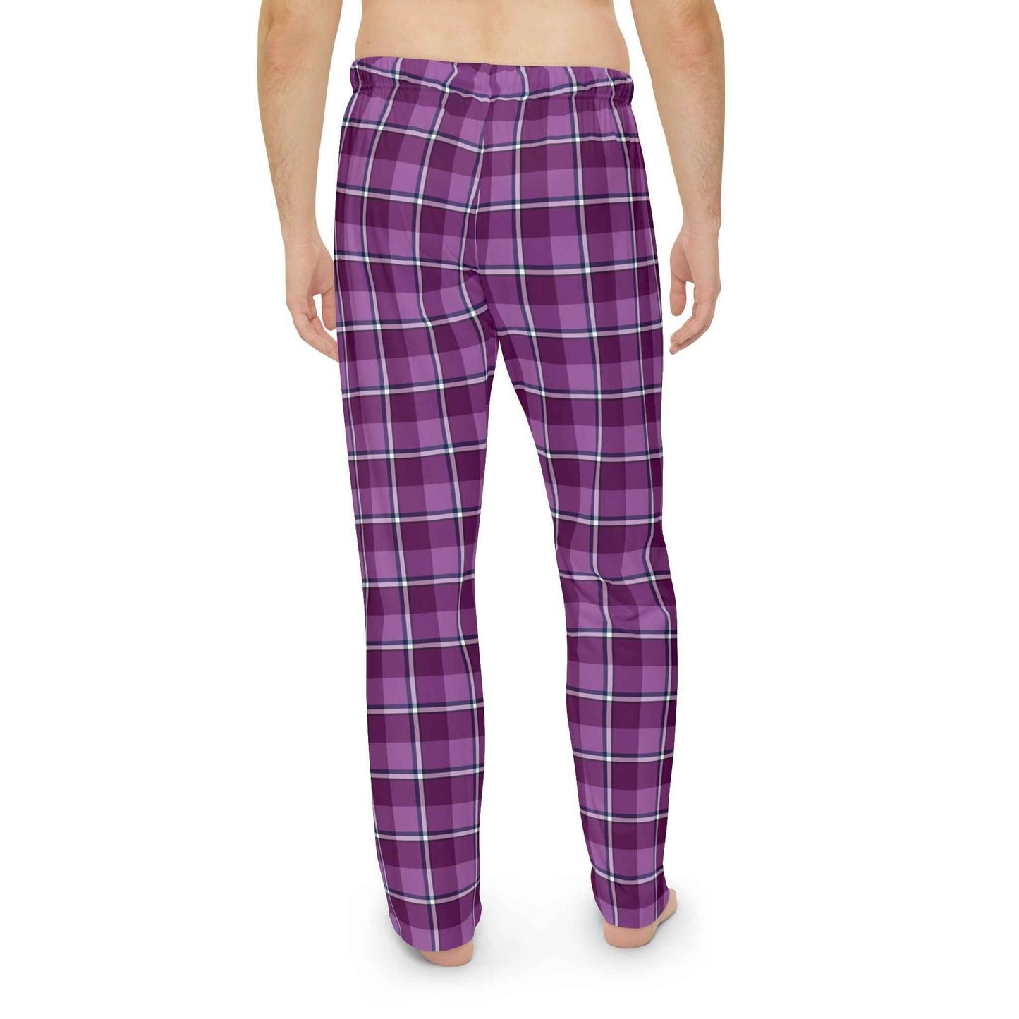 Cozy Men's Pajama Pants, Purple Plaid Lounge Wear, Comfortable Sleepwear, Gift for Him, Relaxation, Home Essentials