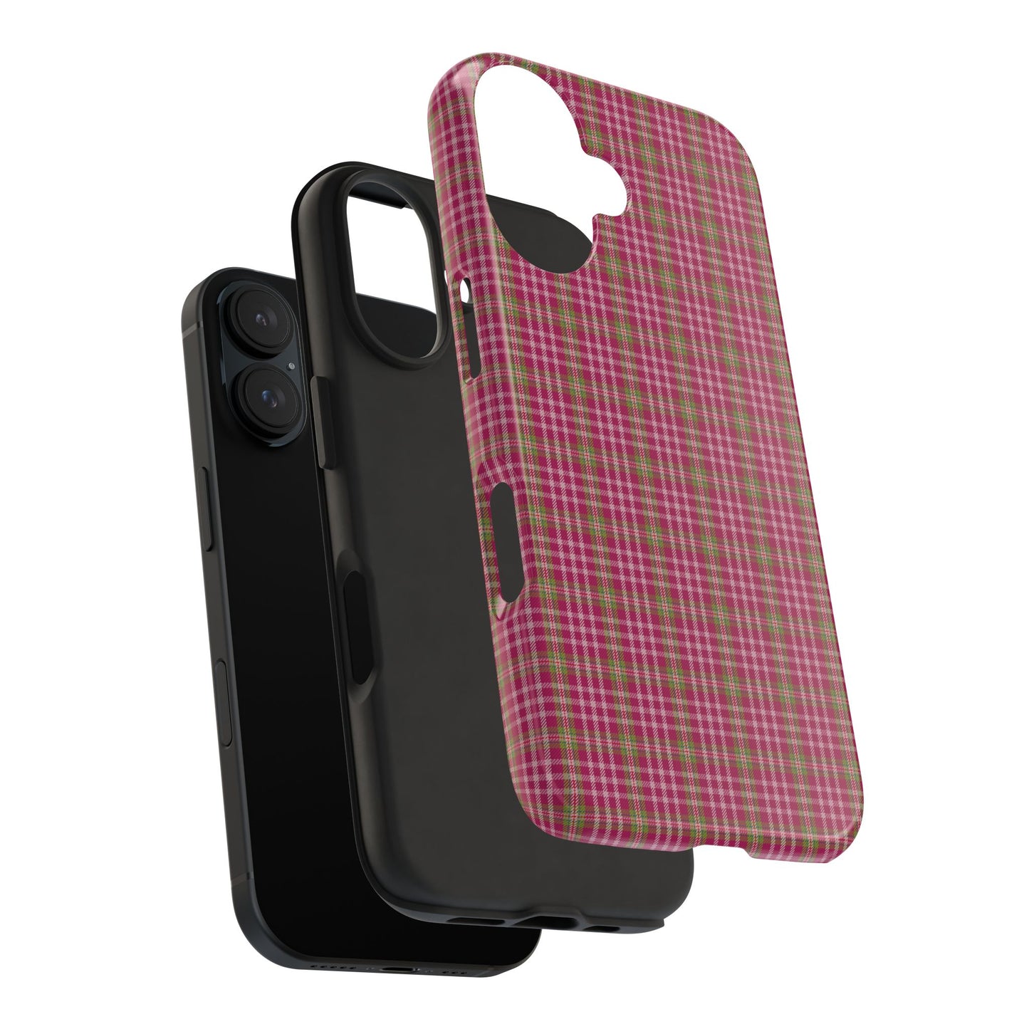 Stylish Tough Phone Cases - Protect Your Phone with Trendy Plaid Design, Gift for Her, Pink Plaid Design