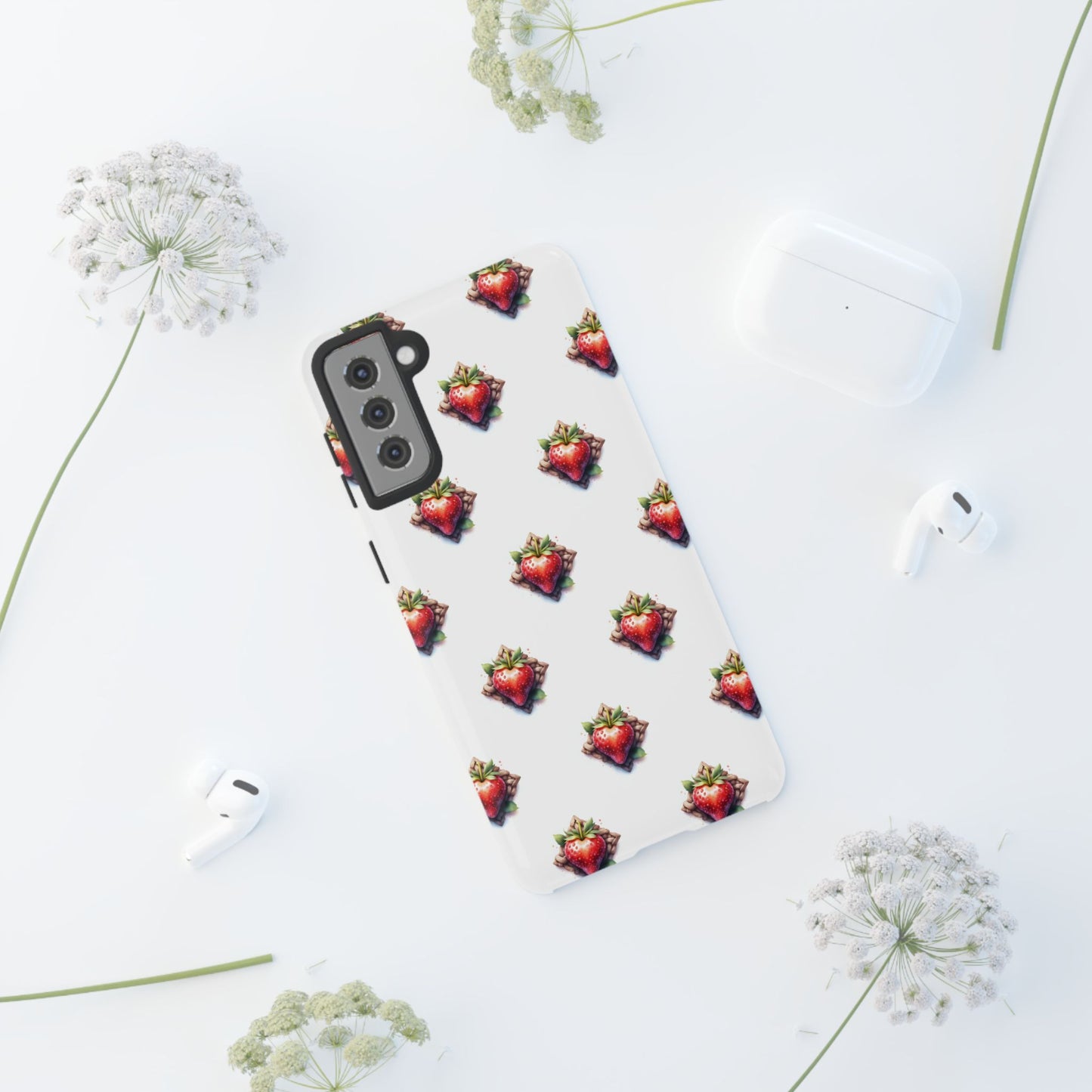 Strawberry Celtic Knot Phone Case, Cute Phone Cover, Gift for Her, Custom Smartphone Case, Funky Accessories, Valentine's Day Gift