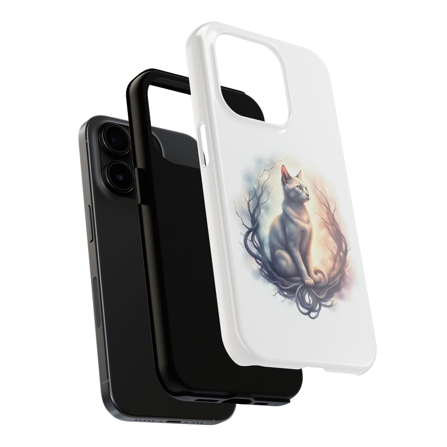 Artistic Cat Phone Case, Tough Phone Cases, Pet Lover Gift, Cat Lover Accessory, Unique Phone Cover, Protector Case - Celtic Scents