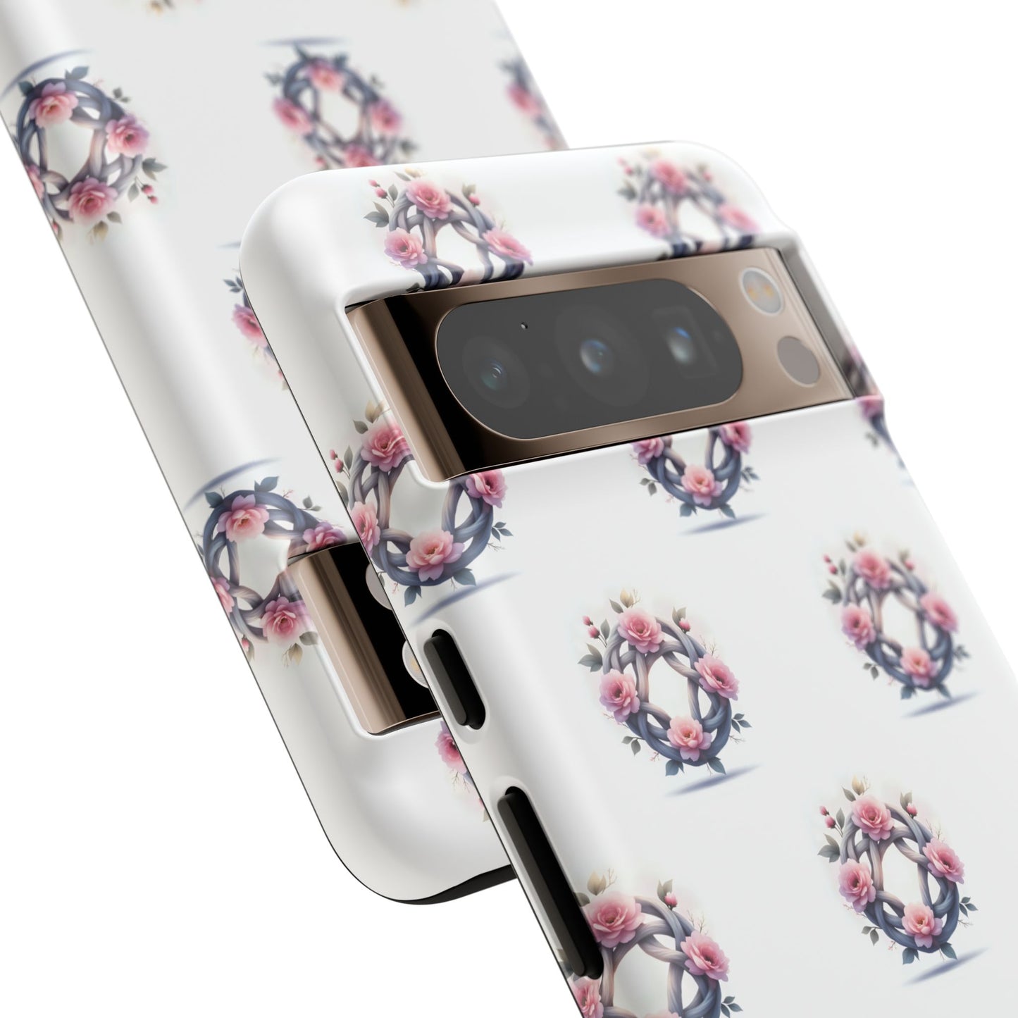 Floral Phone Case, Tough Cases for Women, Cute Celtic Knot Floral Design iPhone Cover, Gift for Her, Stylish Tech Accessories