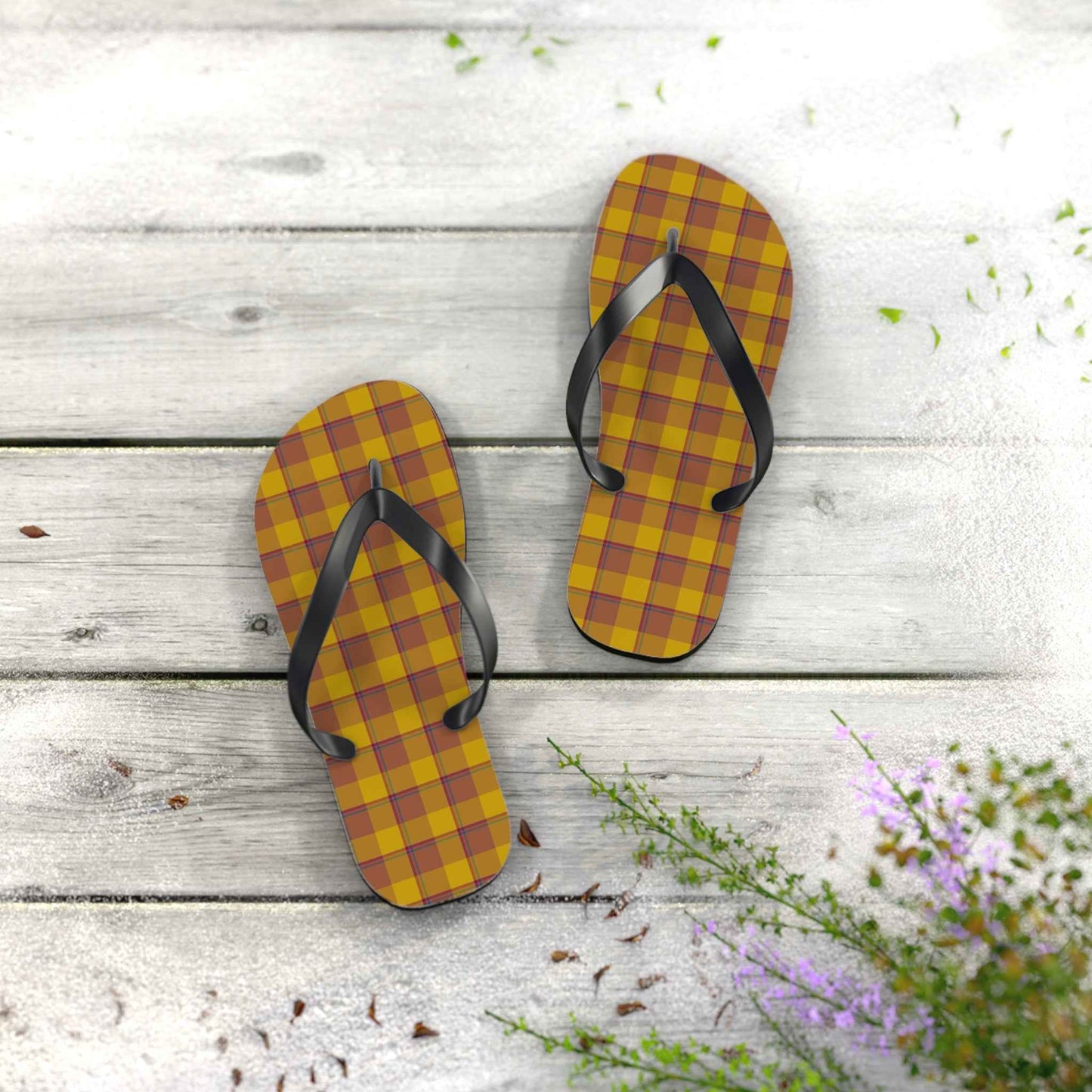 Cozy Plaid Flip Flops, Summer Sandals, Beachwear, Casual Footwear, Vacation Essentials, Slip-On Slippers