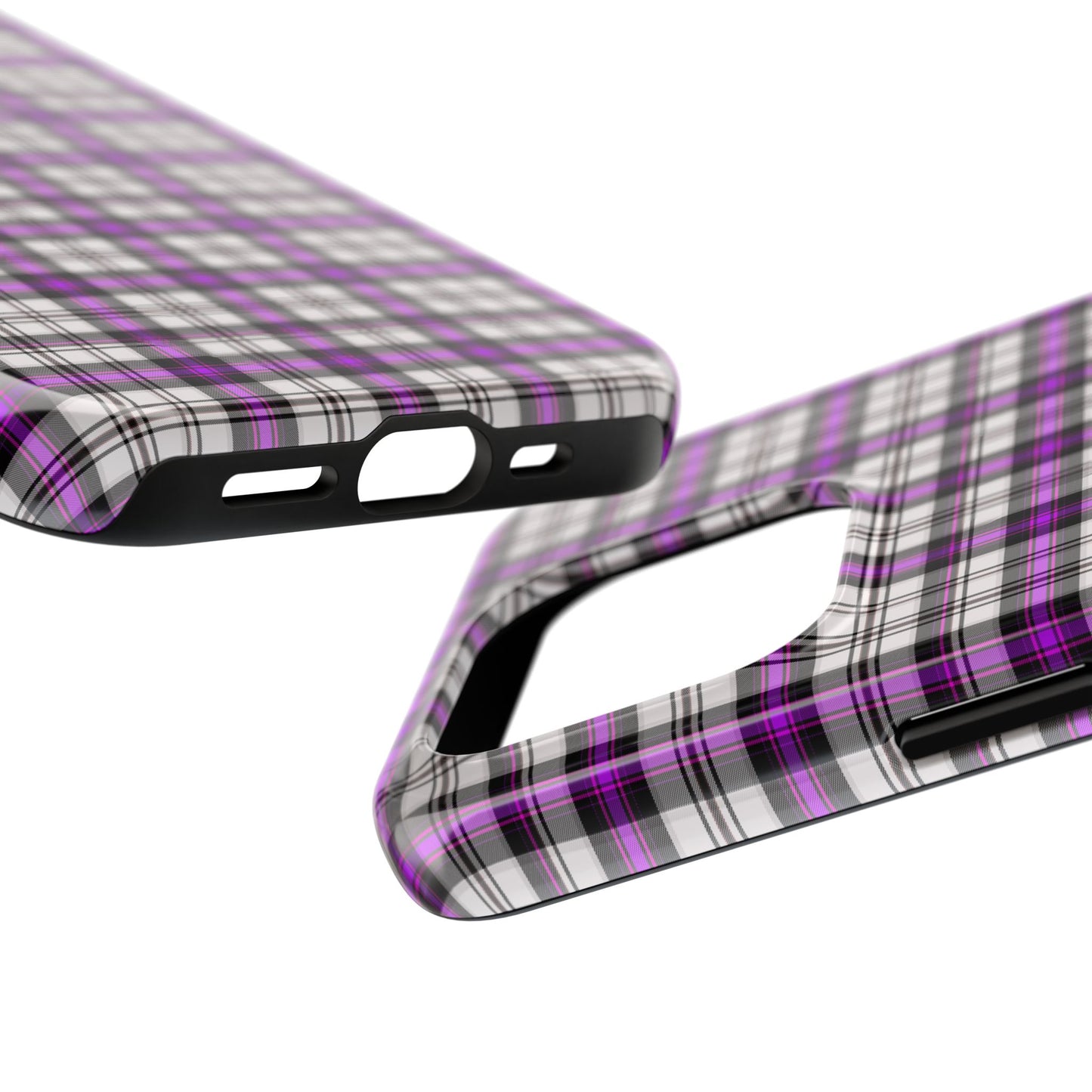 Stylish Tough Phone Case, Purple Plaid Protective Cover, Cute Gift for Teens, Cell Phone Accessory, Trendy Tech - Celtic Scents
