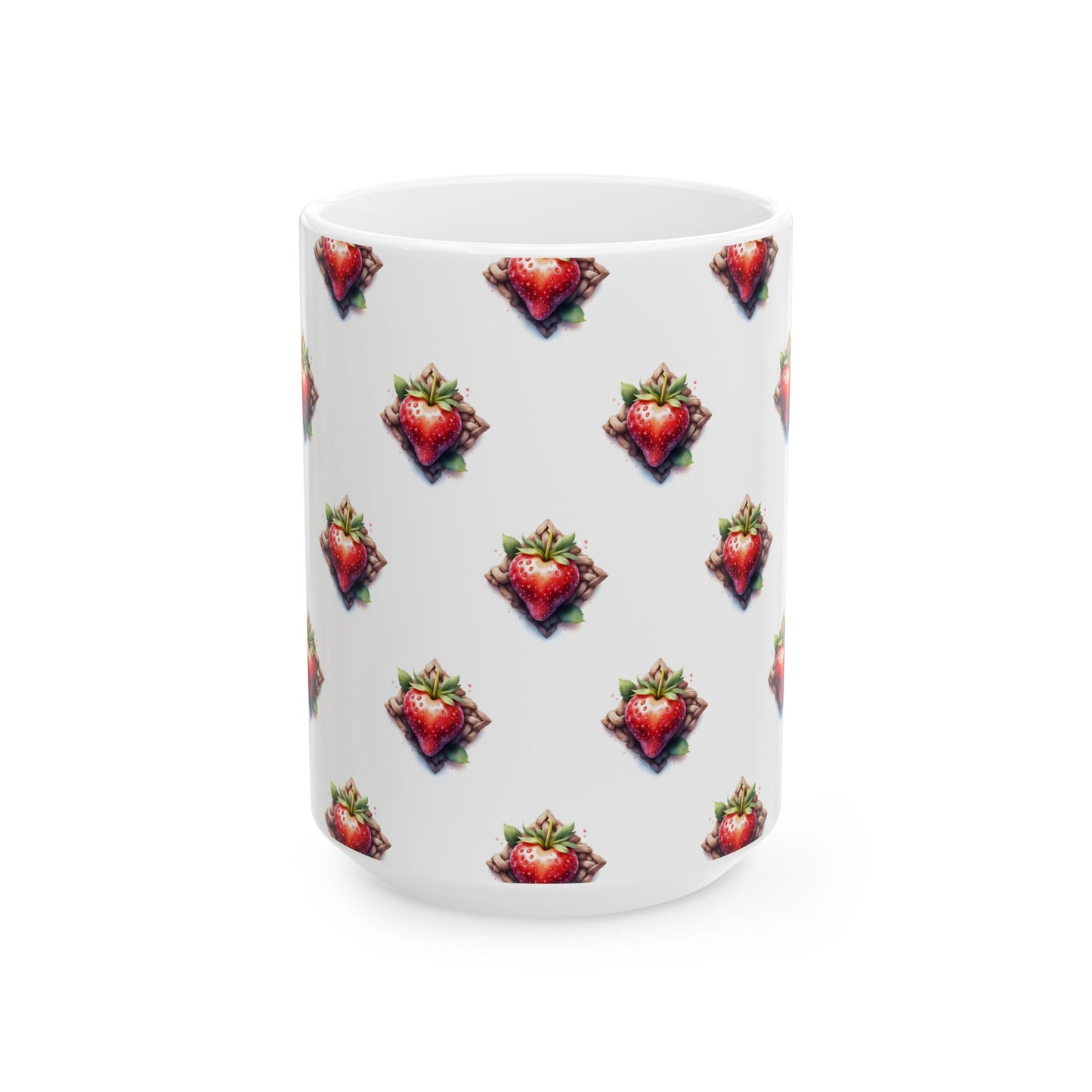 Strawberry Delight Ceramic Mug, Cute Coffee Cup, Gift for Food Lovers, Perfect for Birthdays, Kitchen Decor, 11oz and 15oz - Celtic Scents
