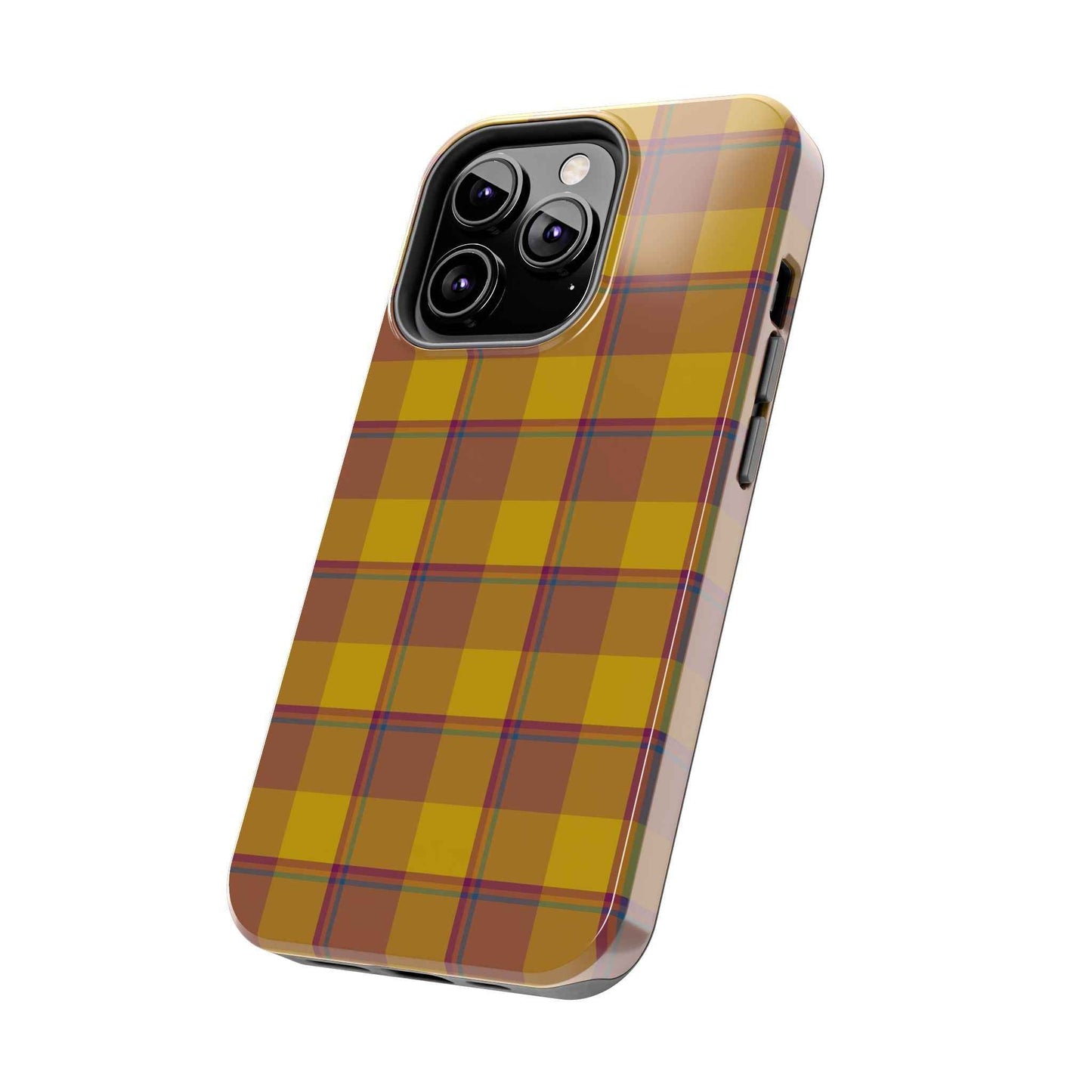 Plaid Tough Phone Case, Durable Phone Cover, Fall Inspired Accessory, Gift for Her, Stylish Cell Phone Protector