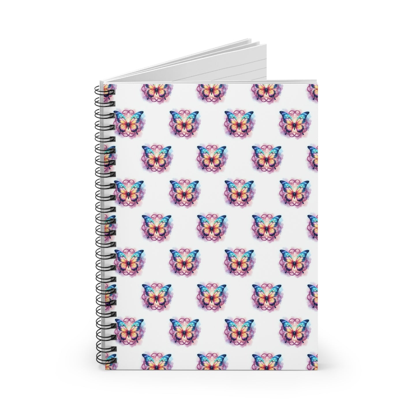 Vibrant Spiral Notebook - Whimsical Butterfly Design, Cute Journal, Gift for Butterflies Lovers, Notepad for Creative Notes, Study Planner - Celtic Scents