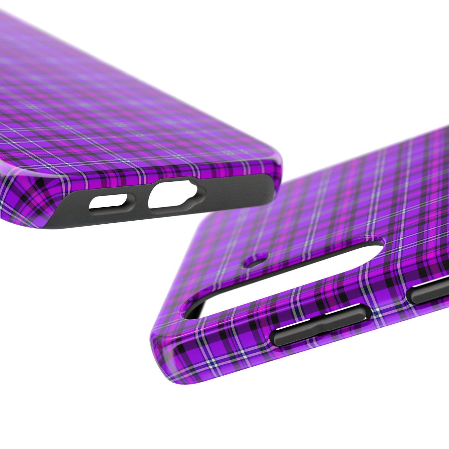 Purple Plaid Stylish Tough Phone Cases, Durable Phone Cover, Protective Case, Trendy Design, Gifts for Her - Celtic Scents