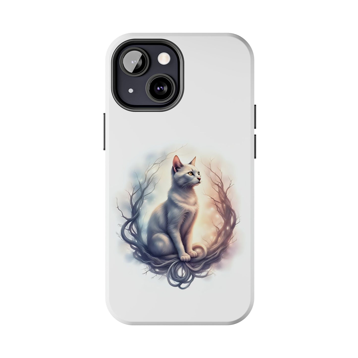 Artistic Cat Phone Case, Tough Phone Cases, Pet Lover Gift, Cat Lover Accessory, Unique Phone Cover, Protector Case - Celtic Scents