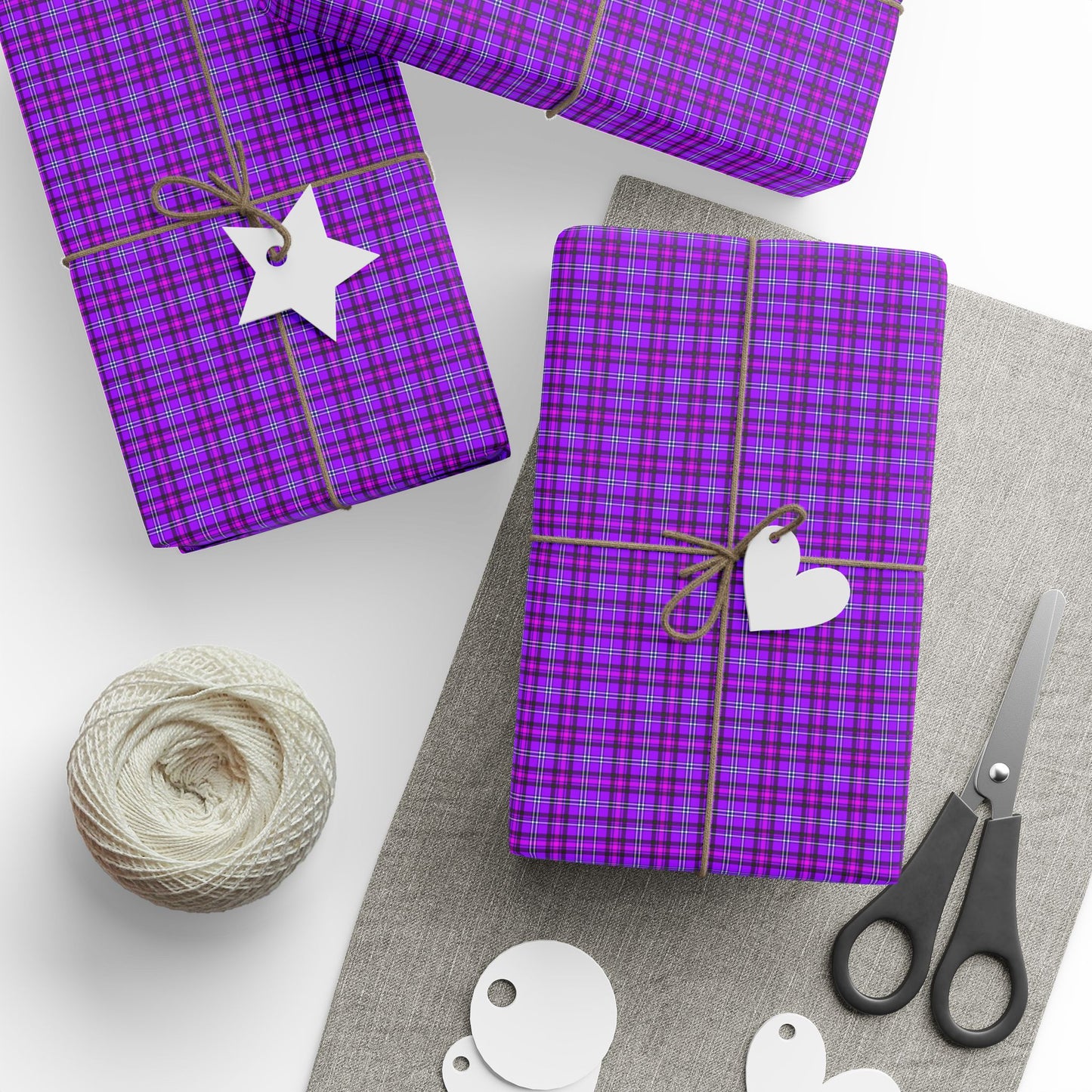 Purple Plaid Wrapping Paper - Gift Wrap for Any Occasion, Birthday, Holiday, Party Decor, Crafting, DIY Projects - Celtic Scents