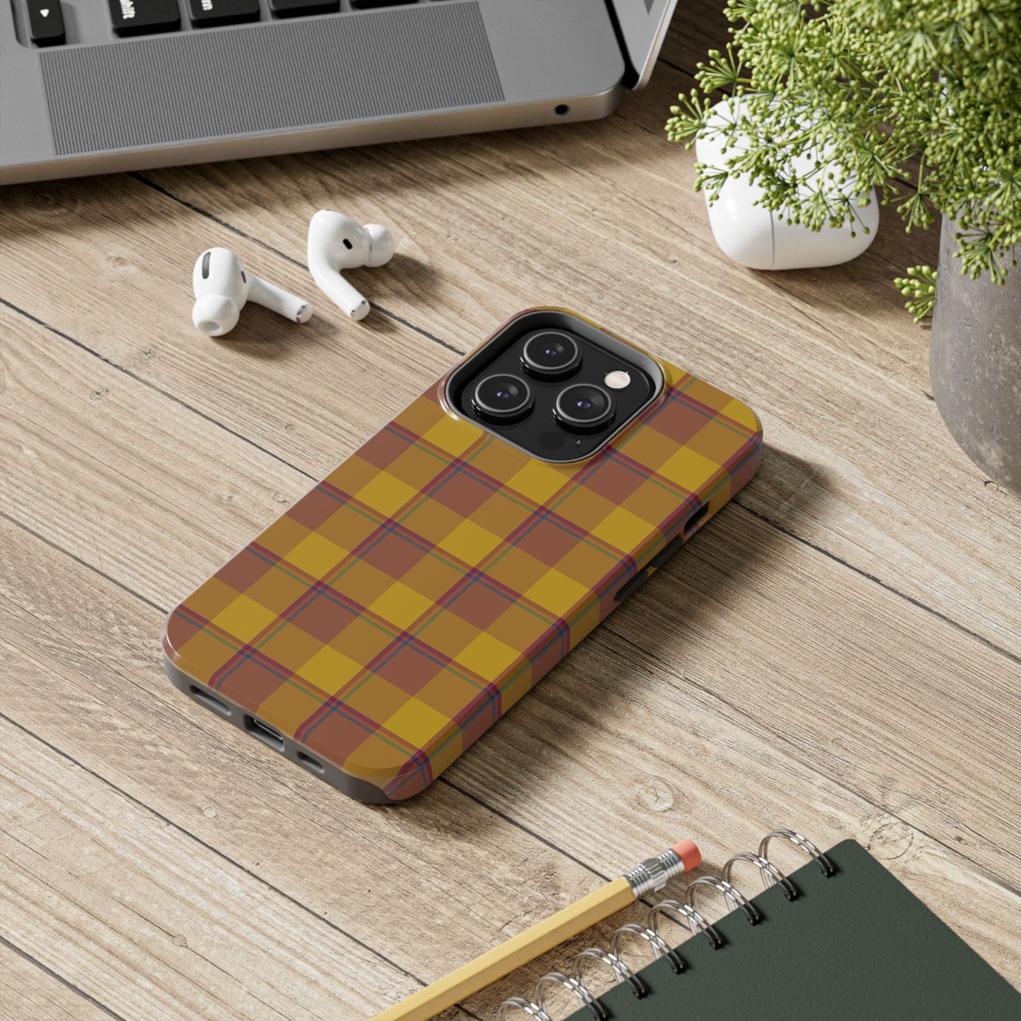 Plaid Tough Phone Case, Durable Phone Cover, Fall Inspired Accessory, Gift for Her, Stylish Cell Phone Protector - Celtic Scents