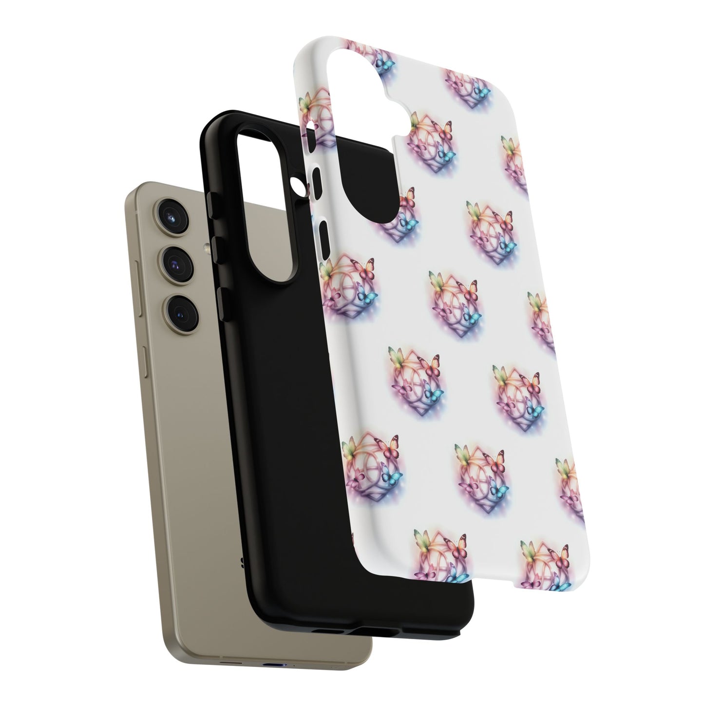 Colorful Butterflies Phone Case, Tough Cases, Cute Butterfly Lover Gift, Trendy Phone Cover, Nature Print Case