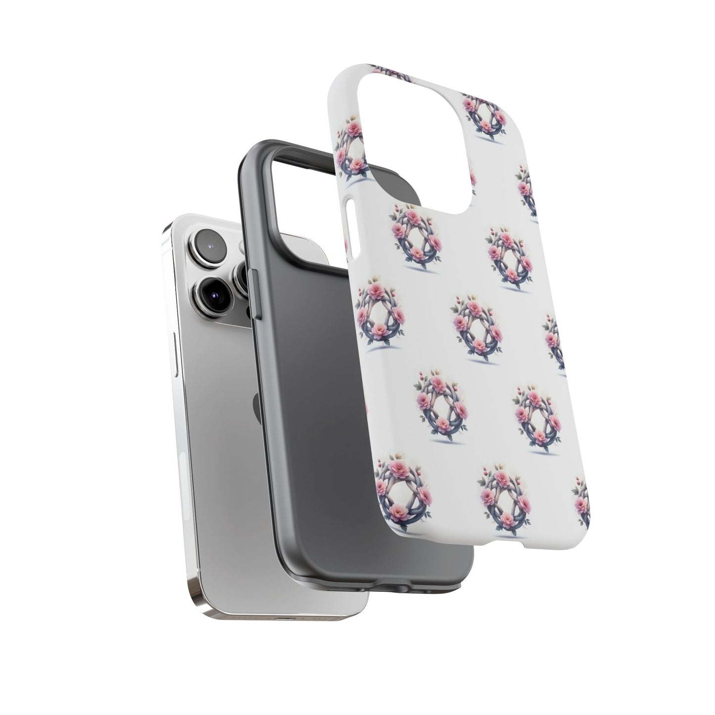 Floral Phone Case, Tough Cases for Women, Cute Celtic Knot Floral Design iPhone Cover, Gift for Her, Stylish Tech Accessories