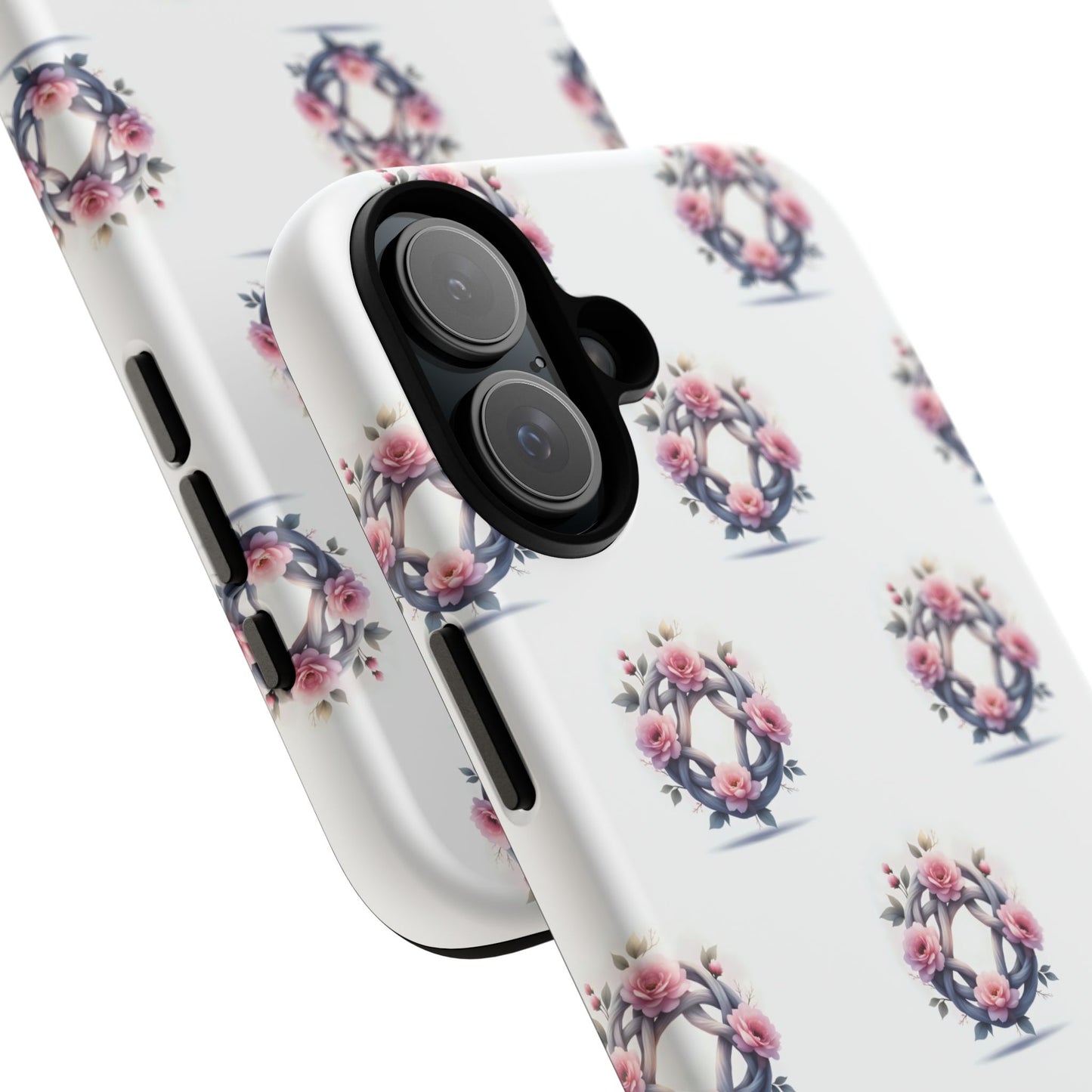 Floral Phone Case, Tough Cases for Women, Cute Celtic Knot Floral Design iPhone Cover, Gift for Her, Stylish Tech Accessories