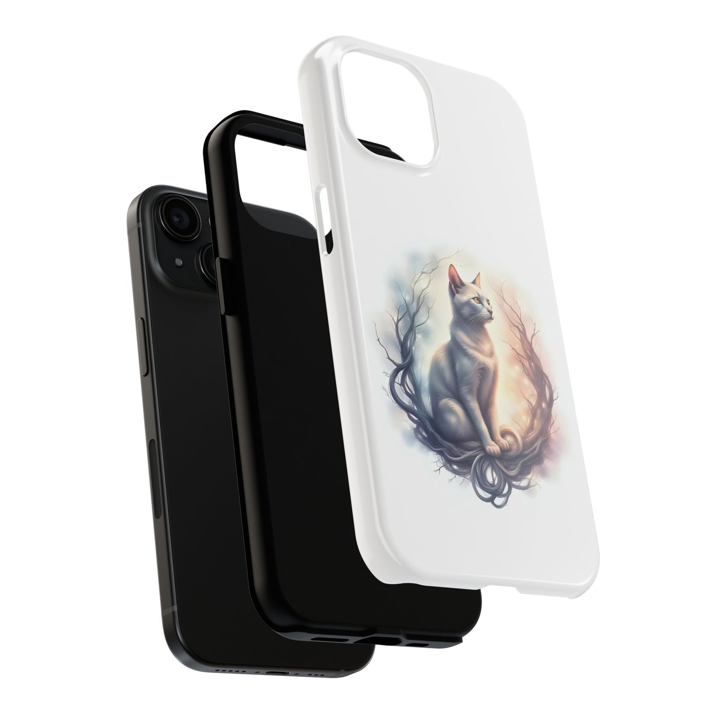 Artistic Cat Phone Case, Tough Phone Cases, Pet Lover Gift, Cat Lover Accessory, Unique Phone Cover, Protector Case - Celtic Scents