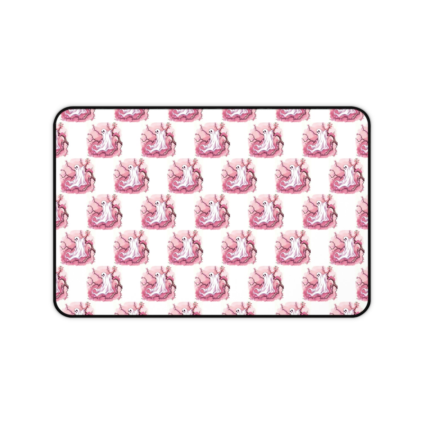 Whimsical Pink Ghost Desk Mat with Playful Design - Perfect for Home Office, Gifts, or Decor - Celtic Scents