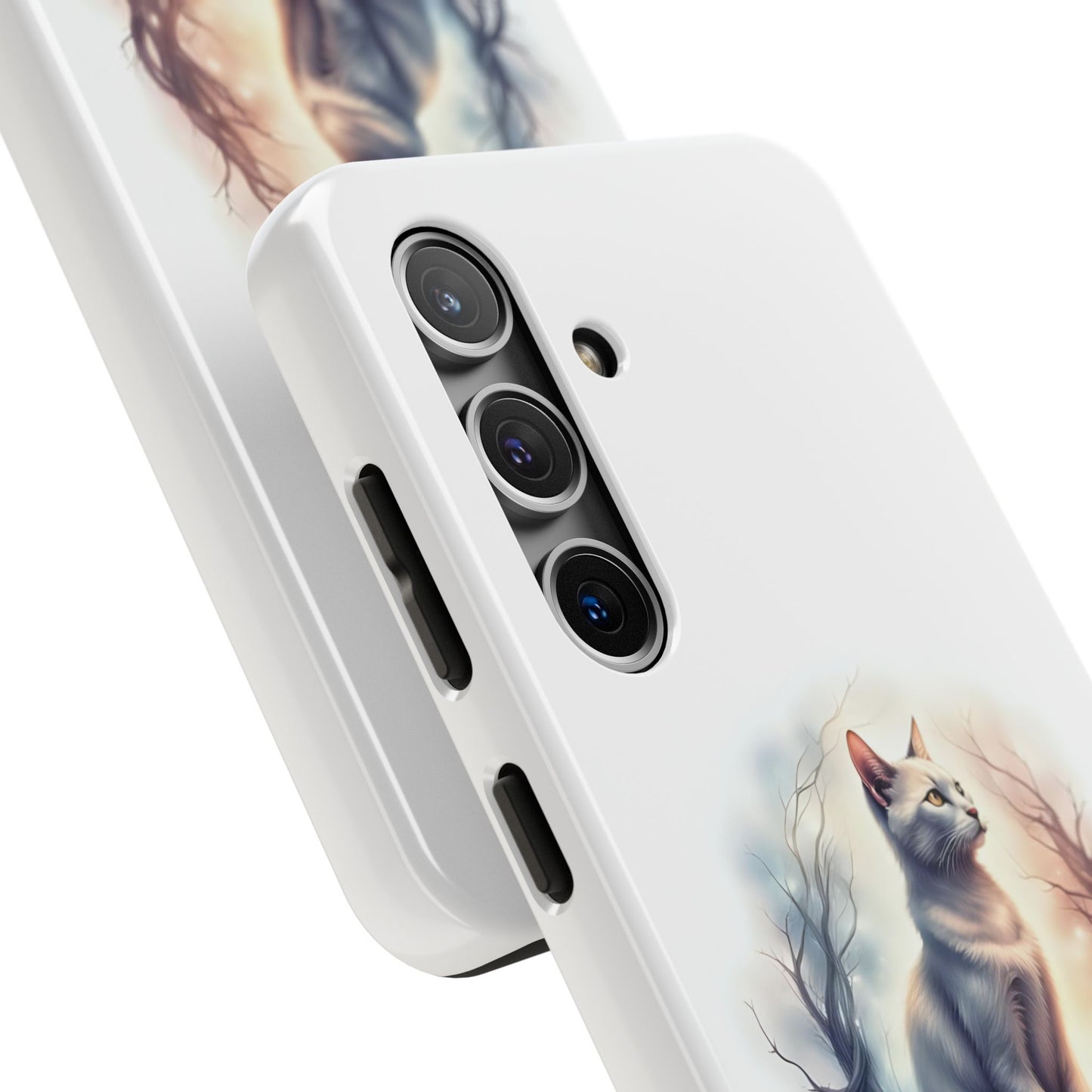 Artistic Cat Phone Case, Tough Phone Cases, Pet Lover Gift, Cat Lover Accessory, Unique Phone Cover, Protector Case