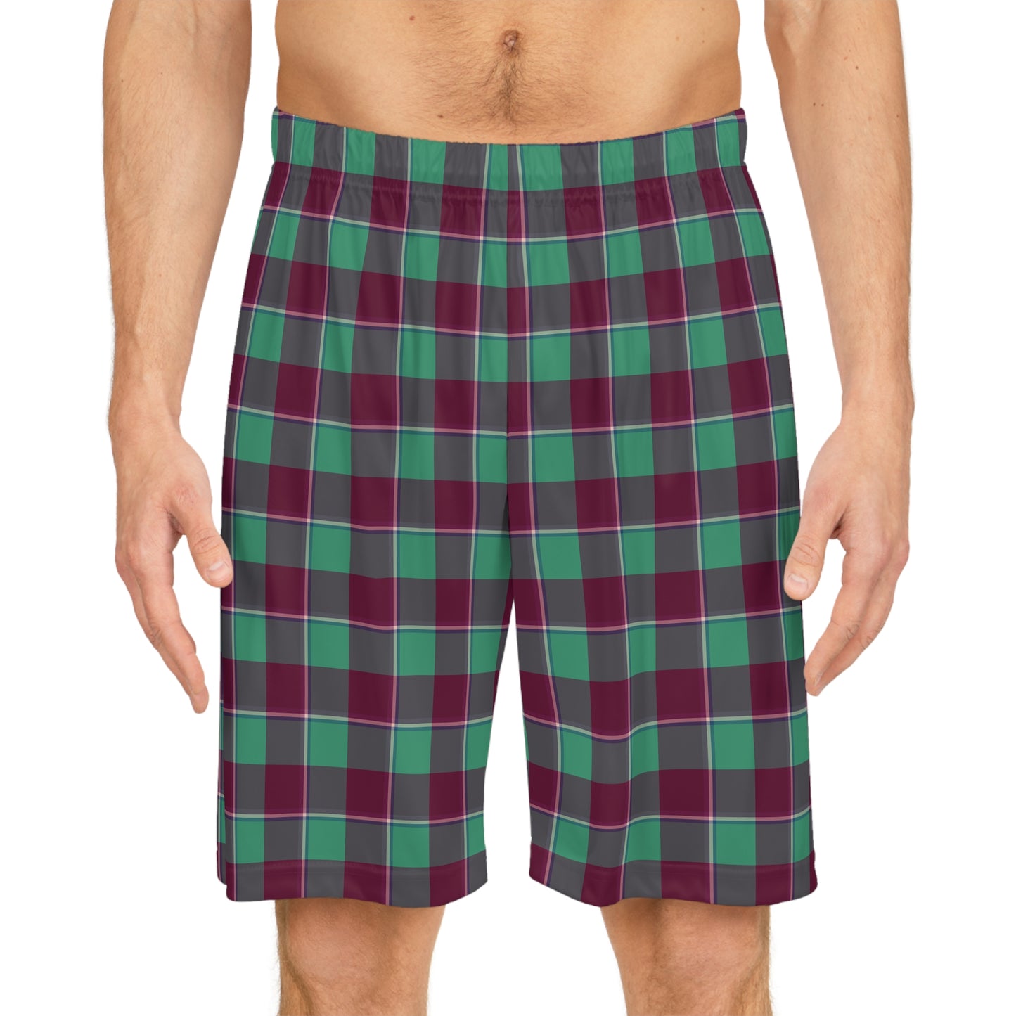 Plaid Basketball Shorts, Comfortable Athletic Wear, Sports Lounge Shorts, Casual Summer Apparel, Perfect for Gifts or Fitness - Celtic Scents