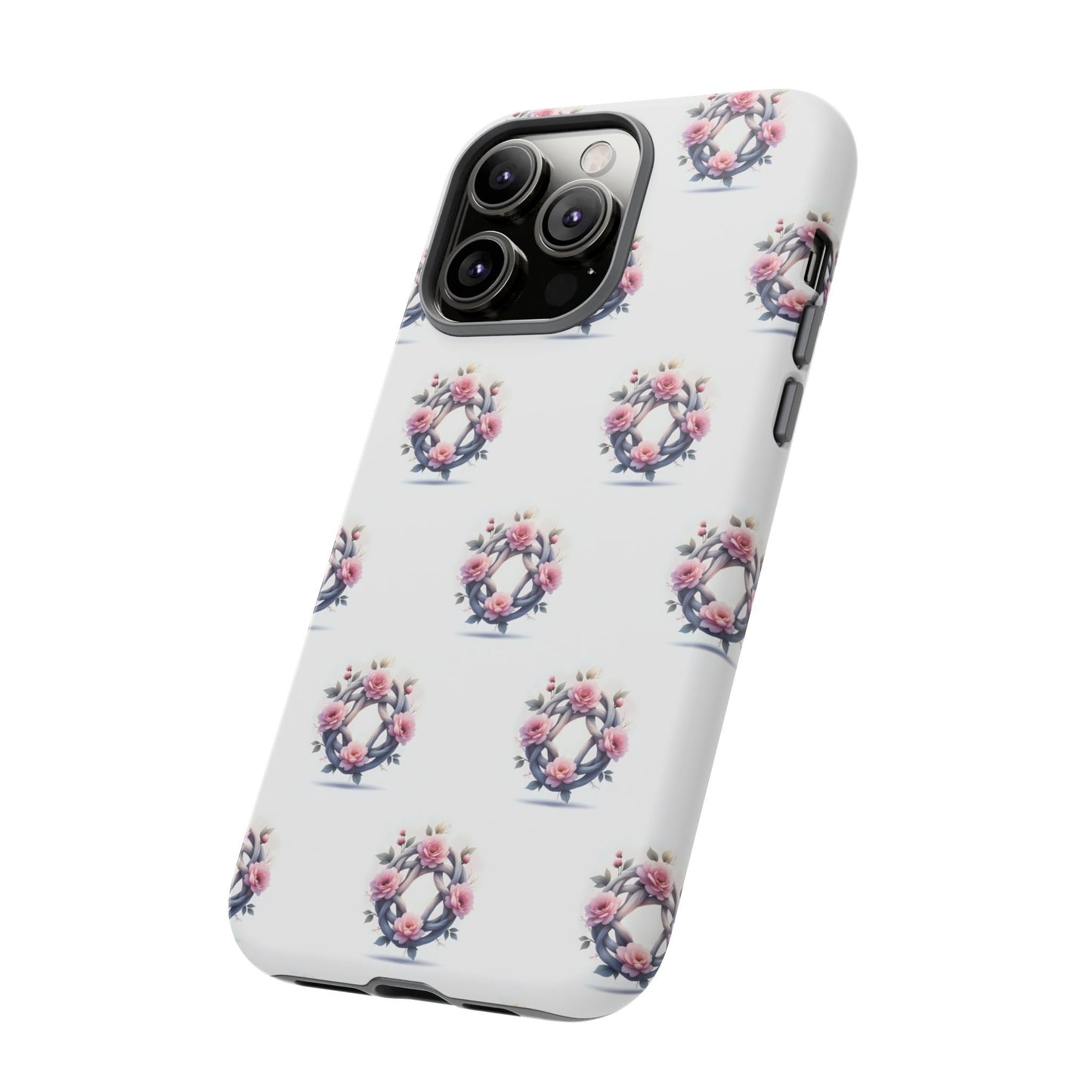 Floral Phone Case, Tough Cases for Women, Cute Celtic Knot Floral Design iPhone Cover, Gift for Her, Stylish Tech Accessories