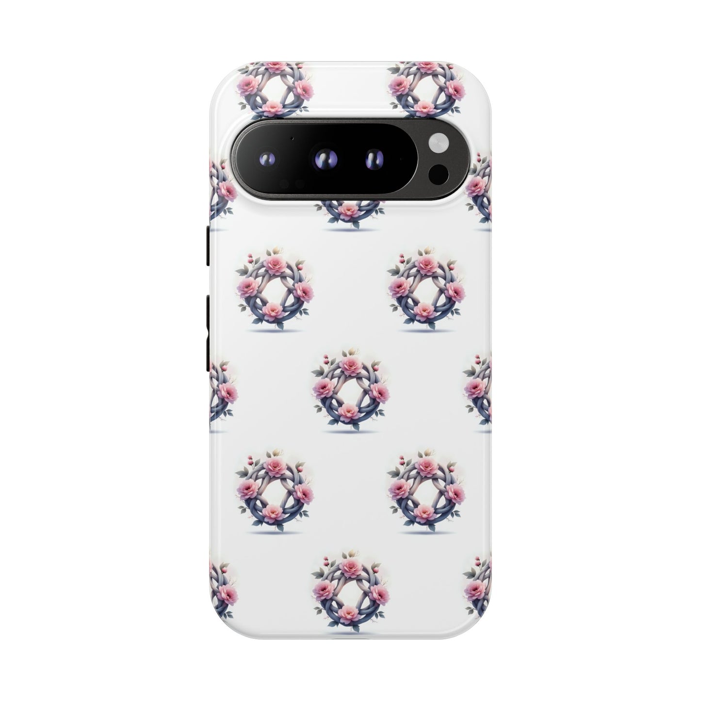 Floral Phone Case, Tough Cases for Women, Cute Celtic Knot Floral Design iPhone Cover, Gift for Her, Stylish Tech Accessories