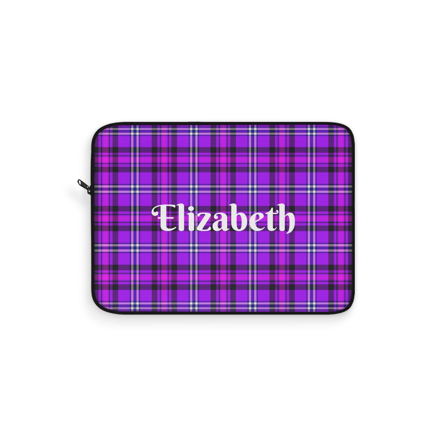 Personalized Purple Plaid Laptop Sleeve, Custom Tech Case, Stylish Laptop Cover - Celtic Scents