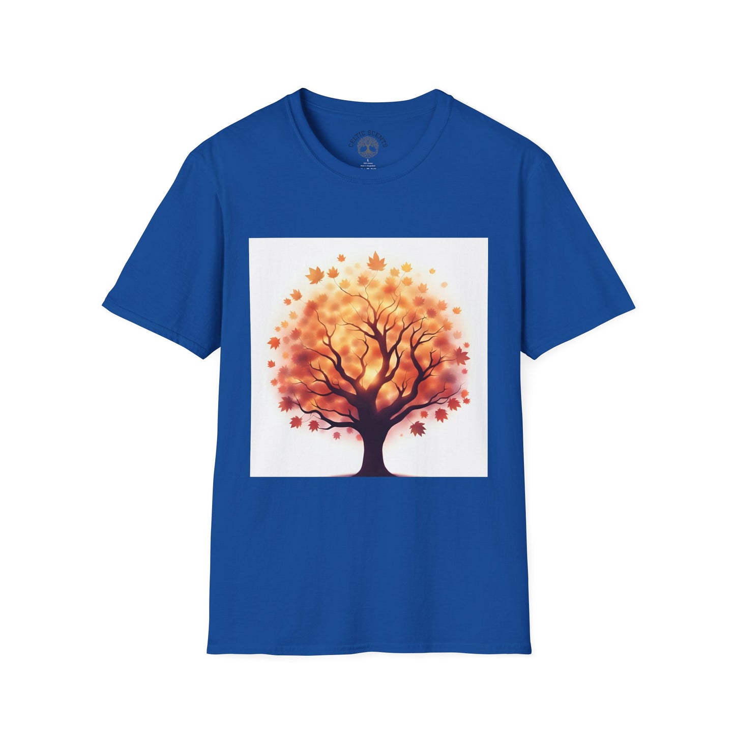 Autumn Tree Graphic T-Shirt, Fall Tee for Nature Lovers, Unisex Softstyle T-Shirt, Gift for Thanksgiving, Cozy Casual Wear - Celtic Scents